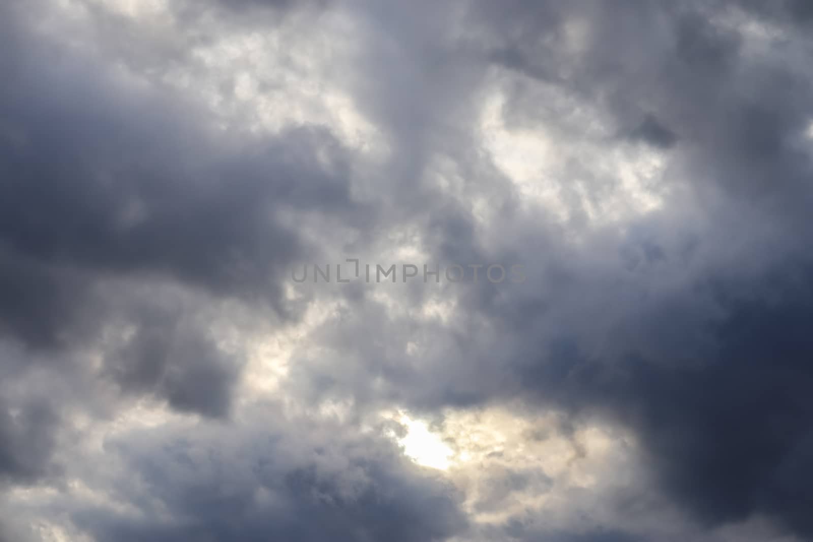 Stunning dark cloud formations in the sky right before a thunderstorm 