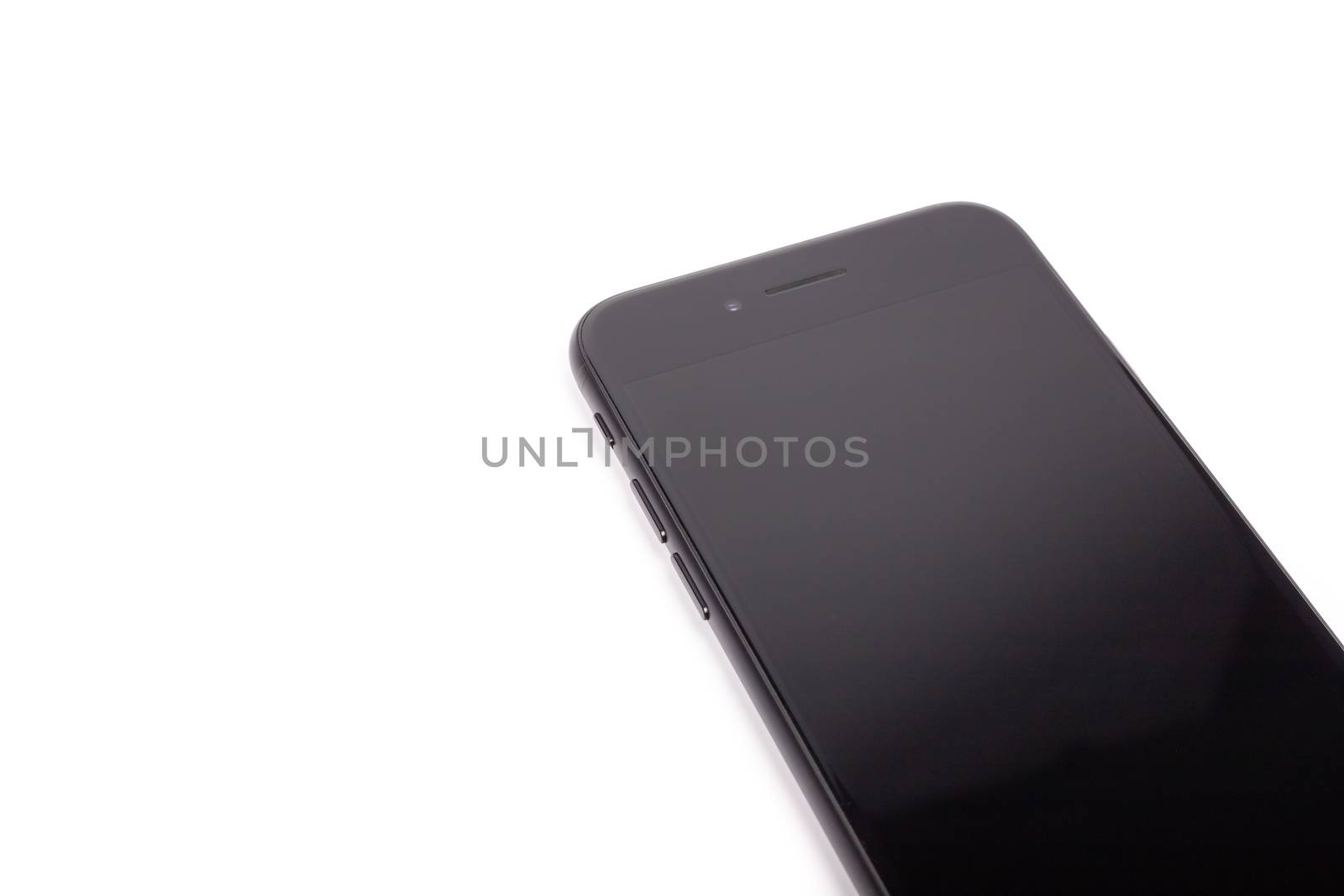 Paris, France - May 14, 2020: Design of the new black iPhone SE 2020 from the multinational company Apple during the days of its studio release on a white background
