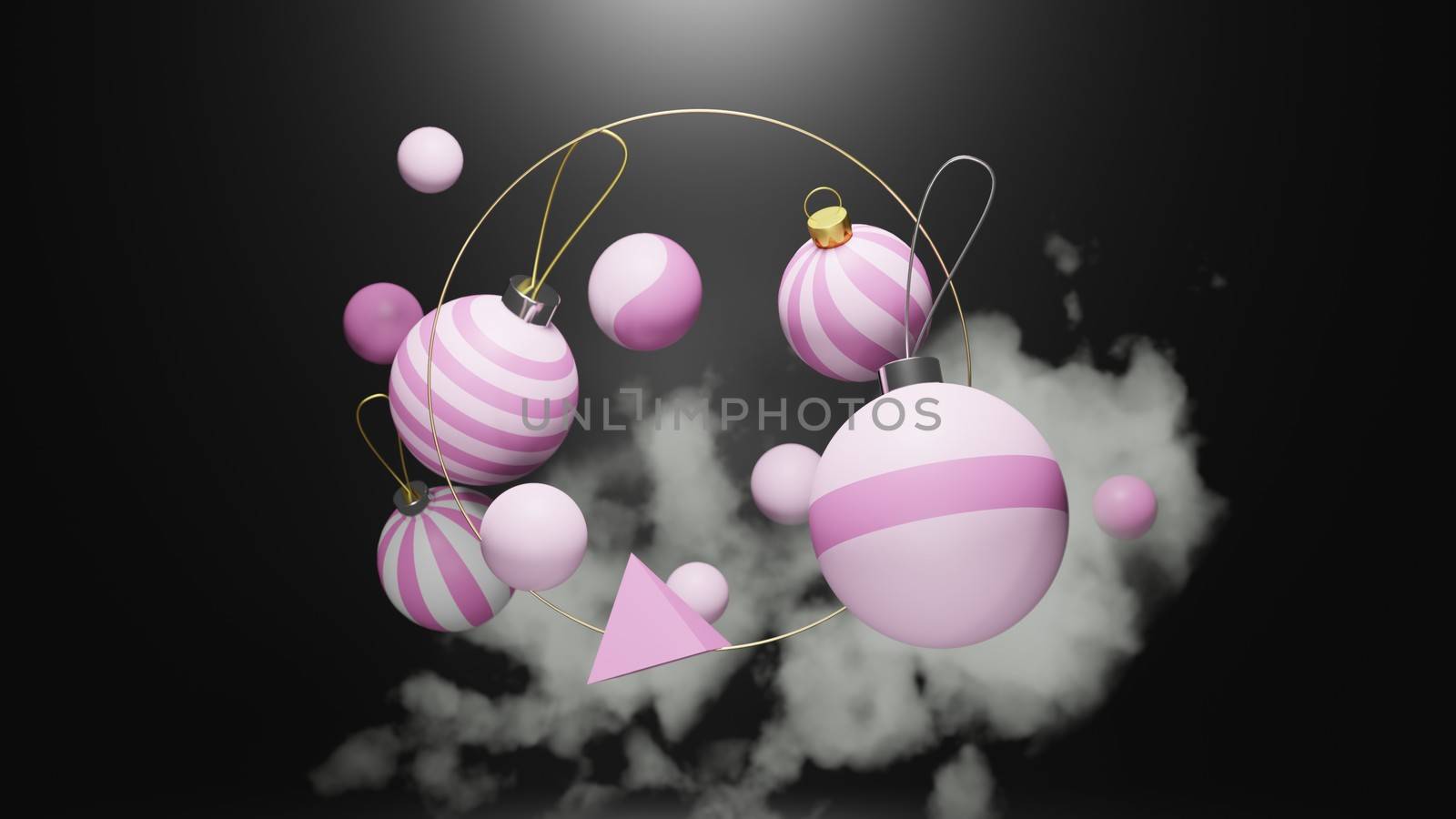 Christmas ornaments floating in space area for xmas/ christmas holiday season time. by bkneung