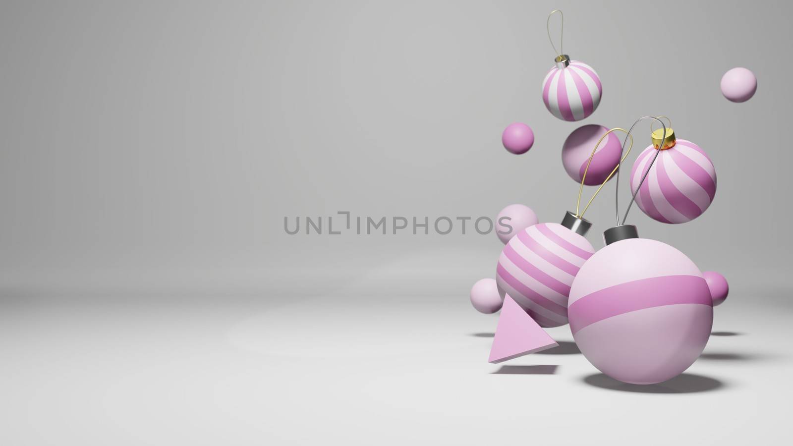 Christmas ornaments floating in space area for xmas/ christmas holiday season time. by bkneung