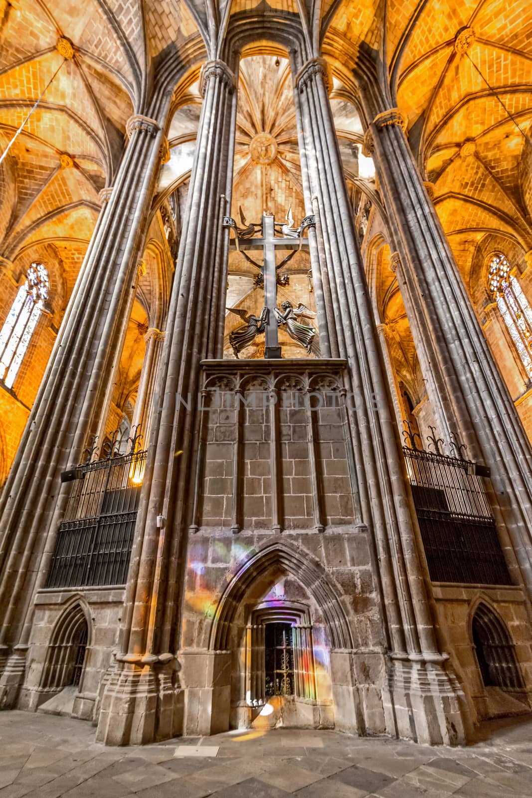 Church inside,Barcelona cathedral (Spain)