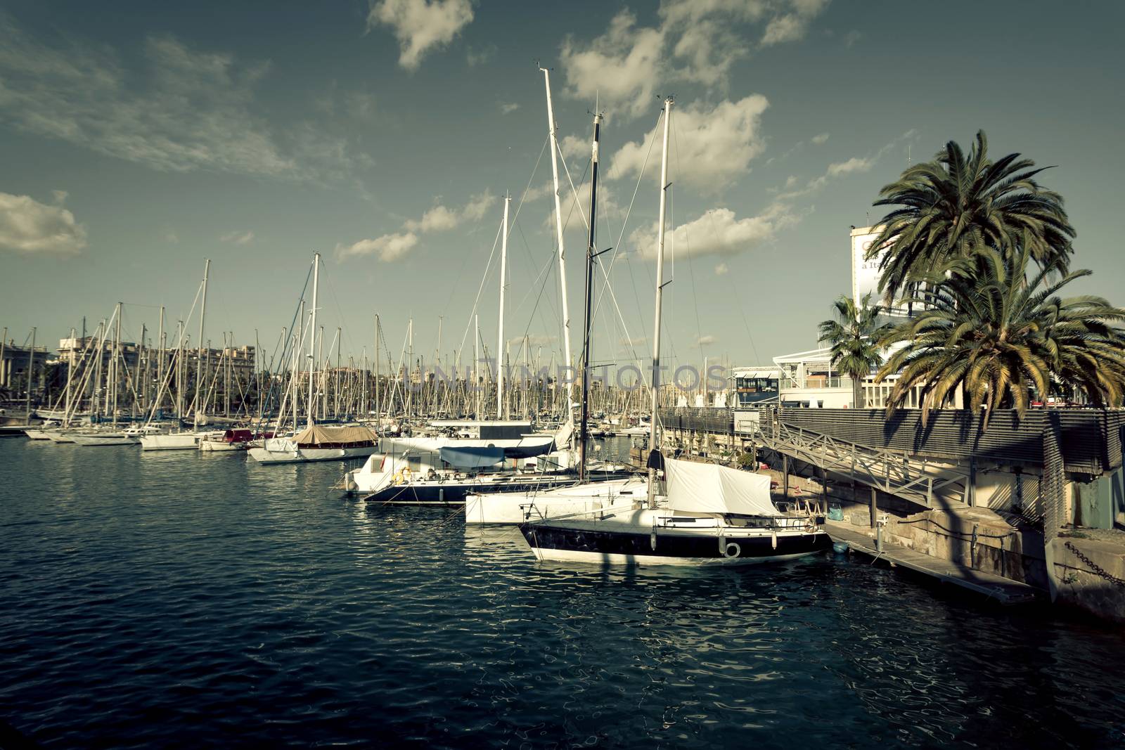 Sailboats at Port Vell, Barcelona - Spain.