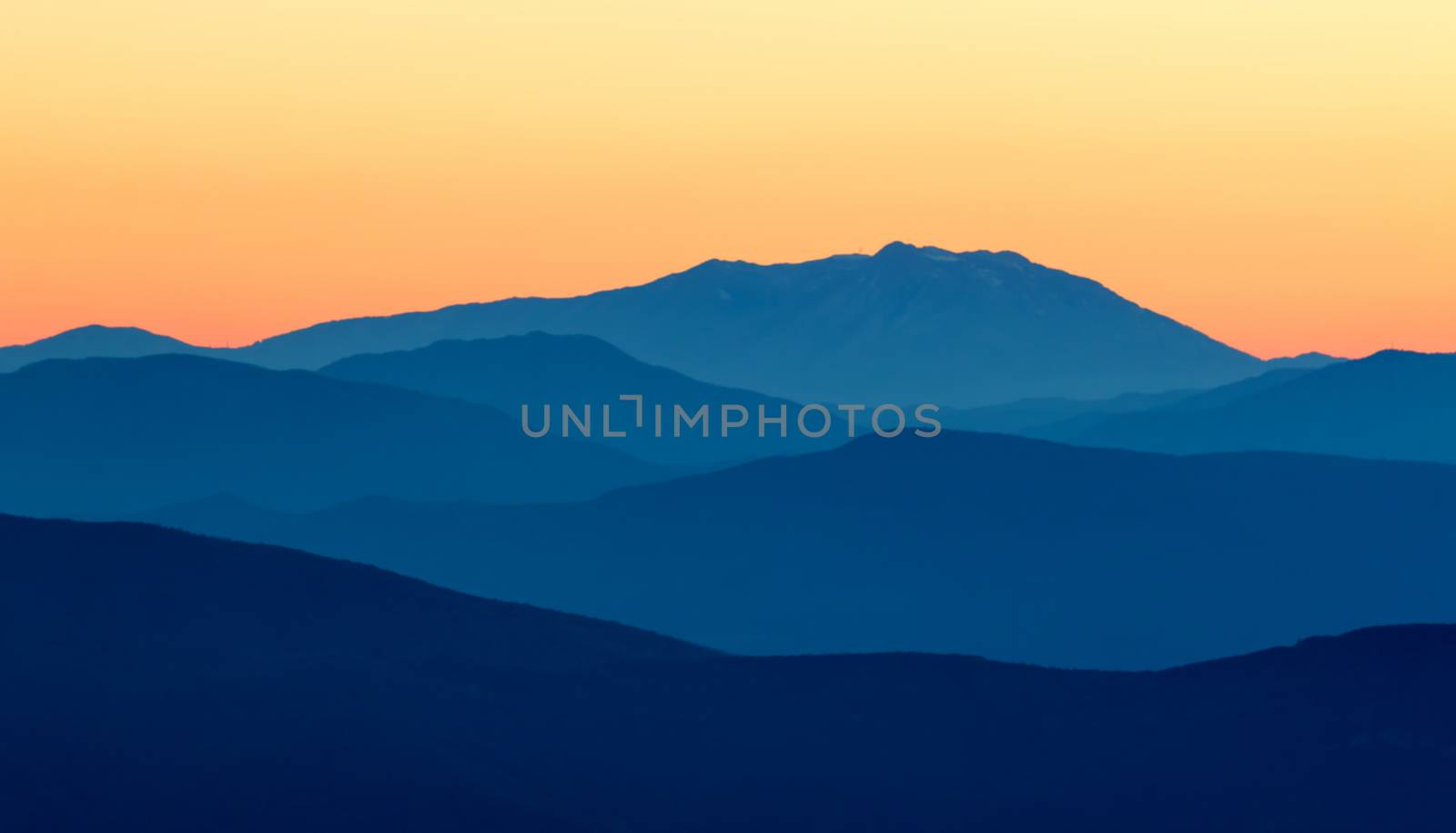 Beautiful sunset light in the spanish mountains (Serra d Entreperes)