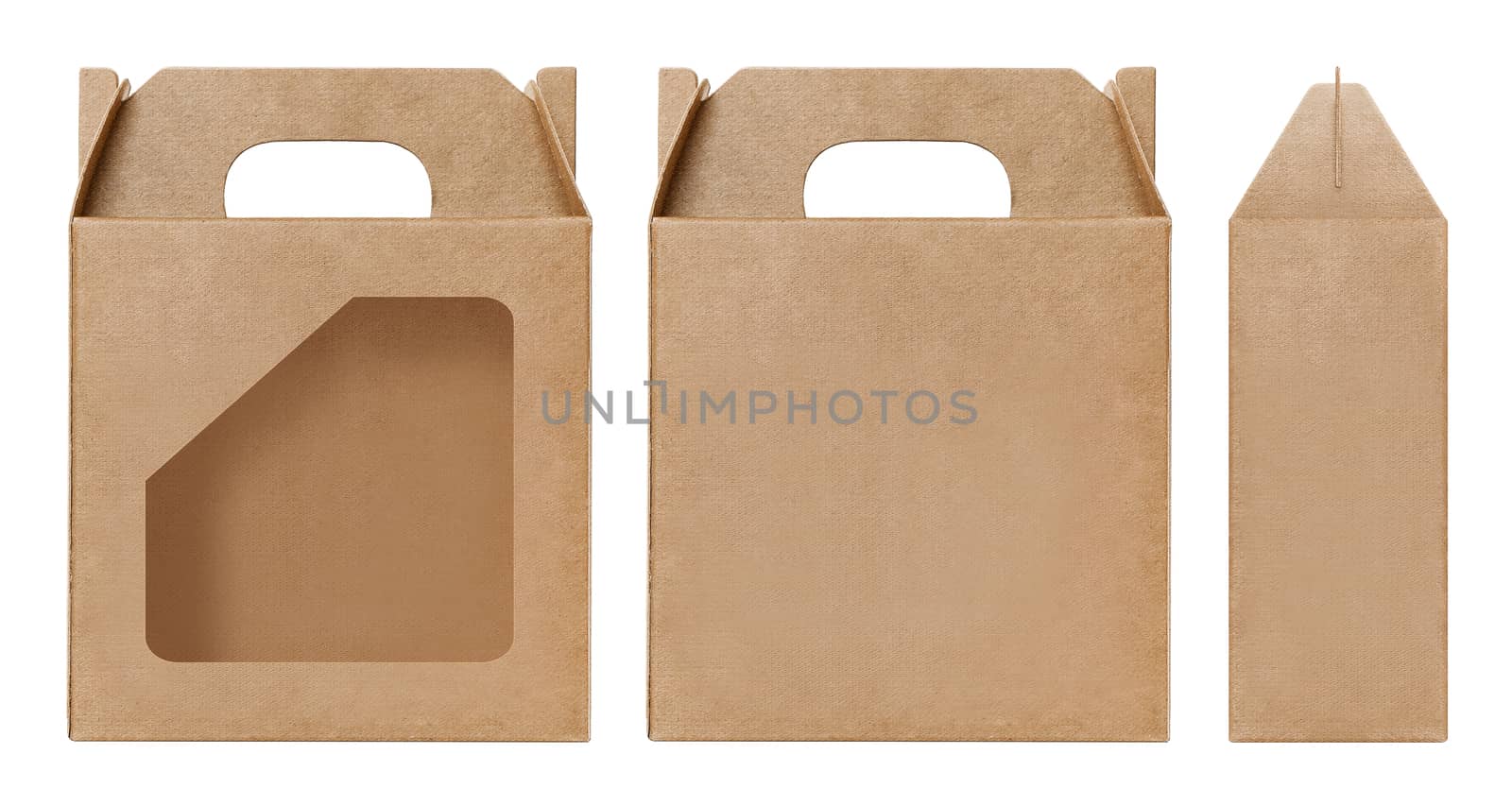 Box brown window shape cut out Packaging template, Empty kraft Box Cardboard isolated white background, Boxes Paper kraft natural material, Gift Box Brown Paper from Industrial Packaging carton by cgdeaw