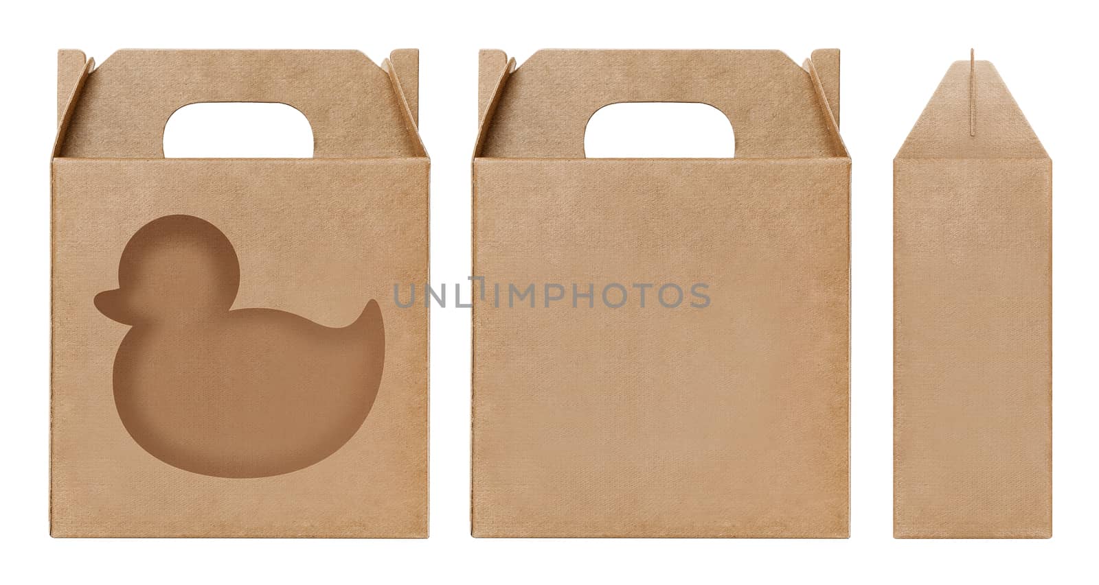 Box brown window Duck shape cut out Packaging template, Empty kraft Box Cardboard isolated white background, Boxes Paper kraft natural material, Gift Box Brown Paper from Industrial Packaging carton by cgdeaw