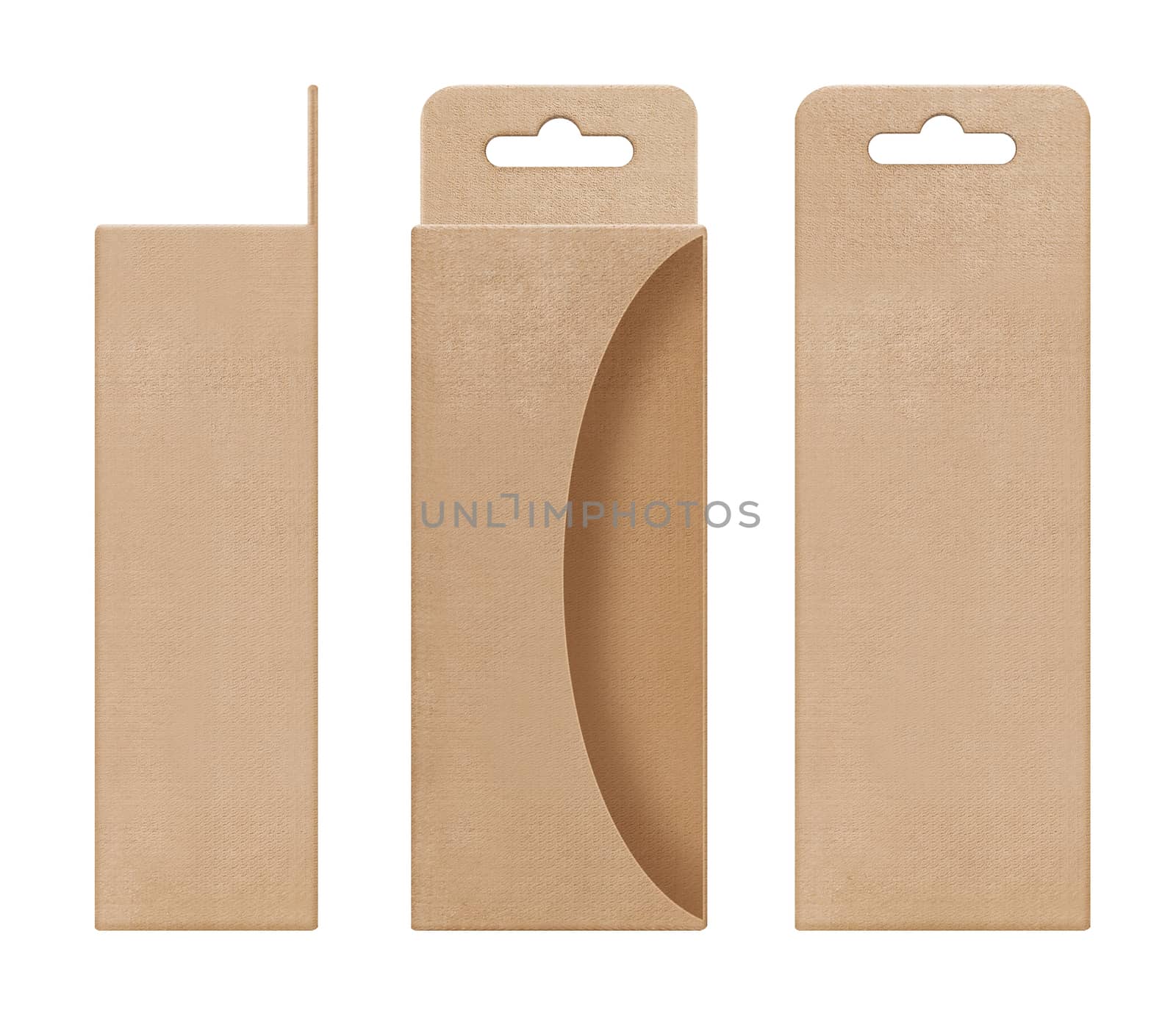 box, packaging, box brown for hanging cut out window shape open blank template for design product package by cgdeaw