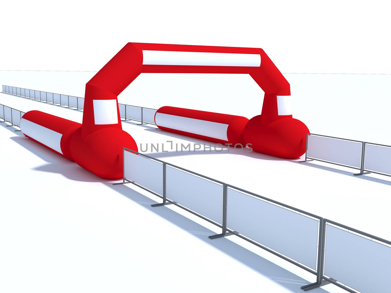 Inflatable start and finish line arch illustrations - Inflatable archways suitable for outdoor sport events 3d render by Vassiliy