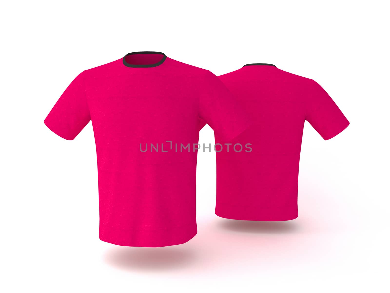 Pink T-shirt template, isolated on background. Men's realistic T-shirt mockup 3d render. by Vassiliy