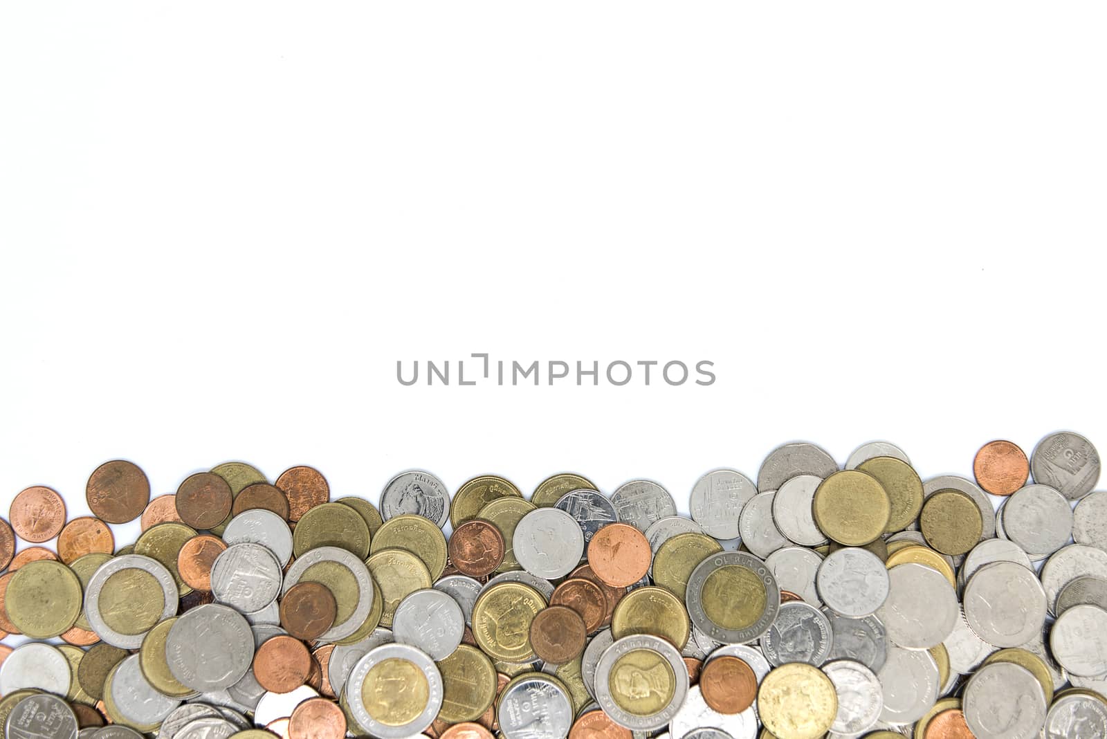 Coin thai bath isolated on white background