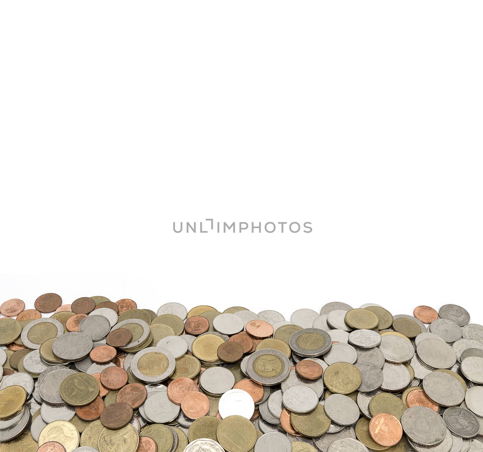 Coin thai bath isolated on white background