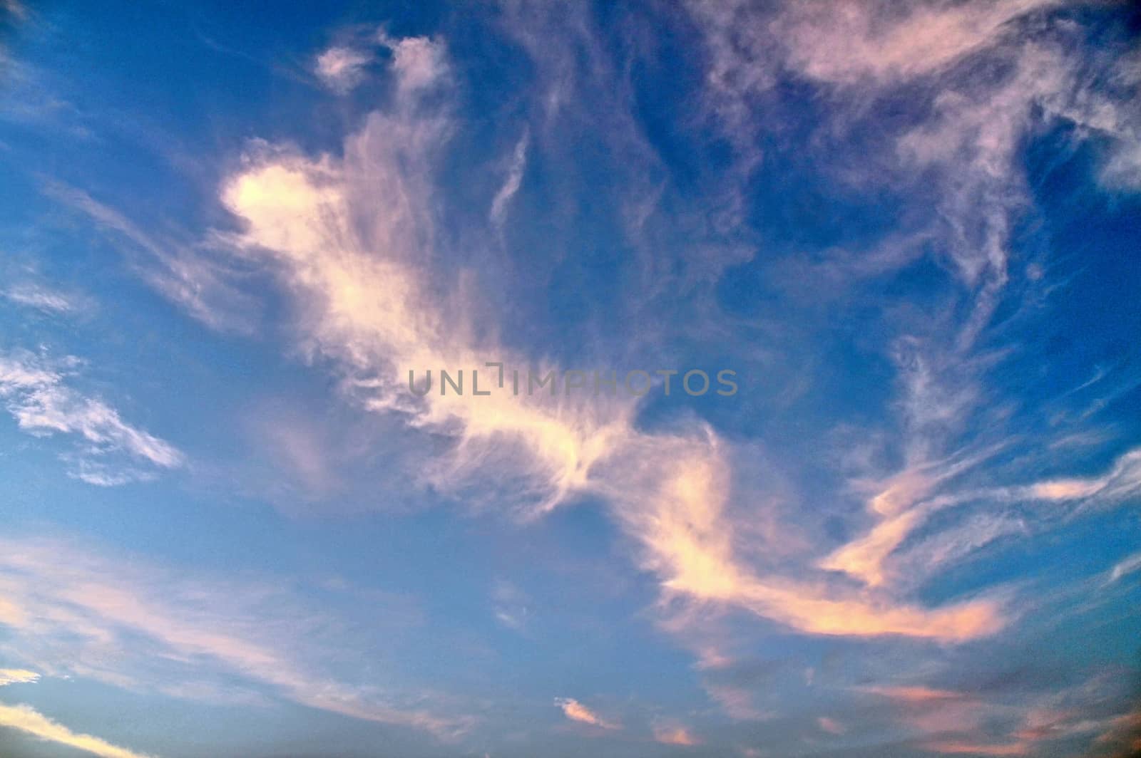 Beautiful panorama of orange and yellow clouds at sunrise by MP_foto71