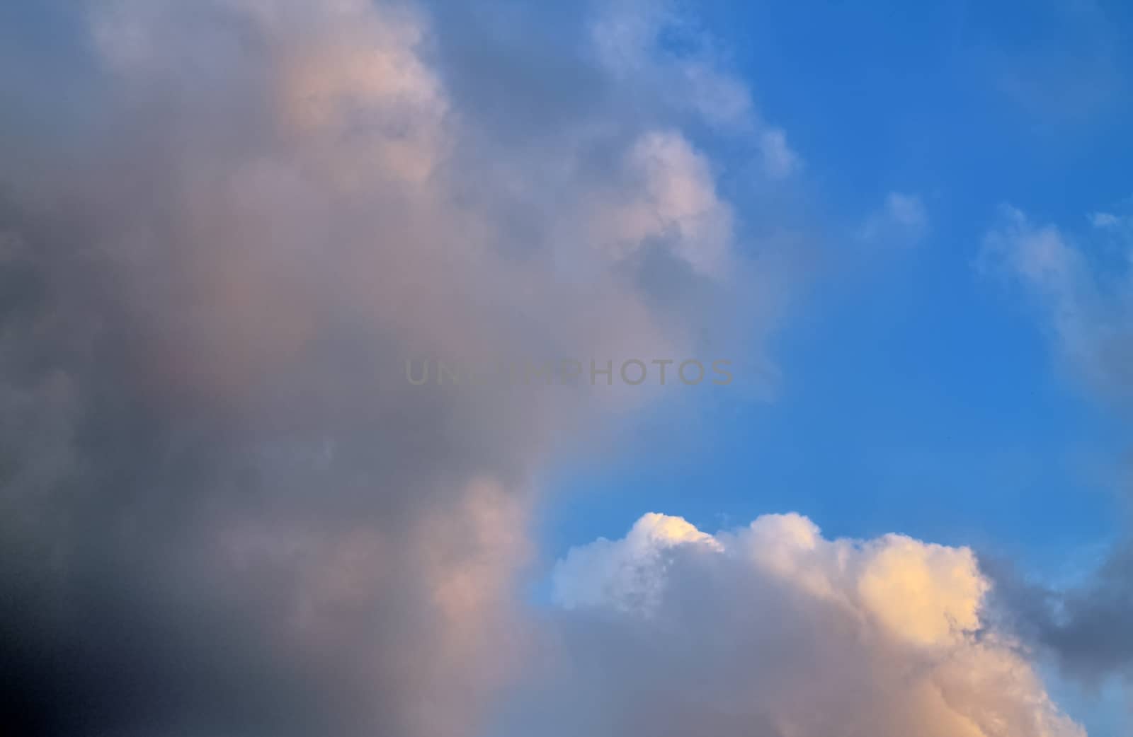 Beautiful panorama of orange and yellow clouds at sunrise by MP_foto71