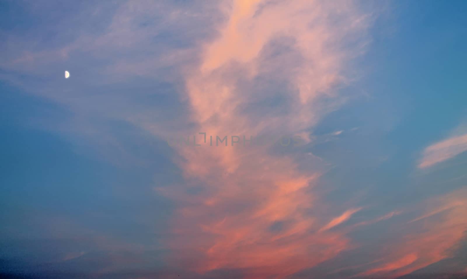 Beautiful panorama of orange and yellow clouds at sunrise by MP_foto71