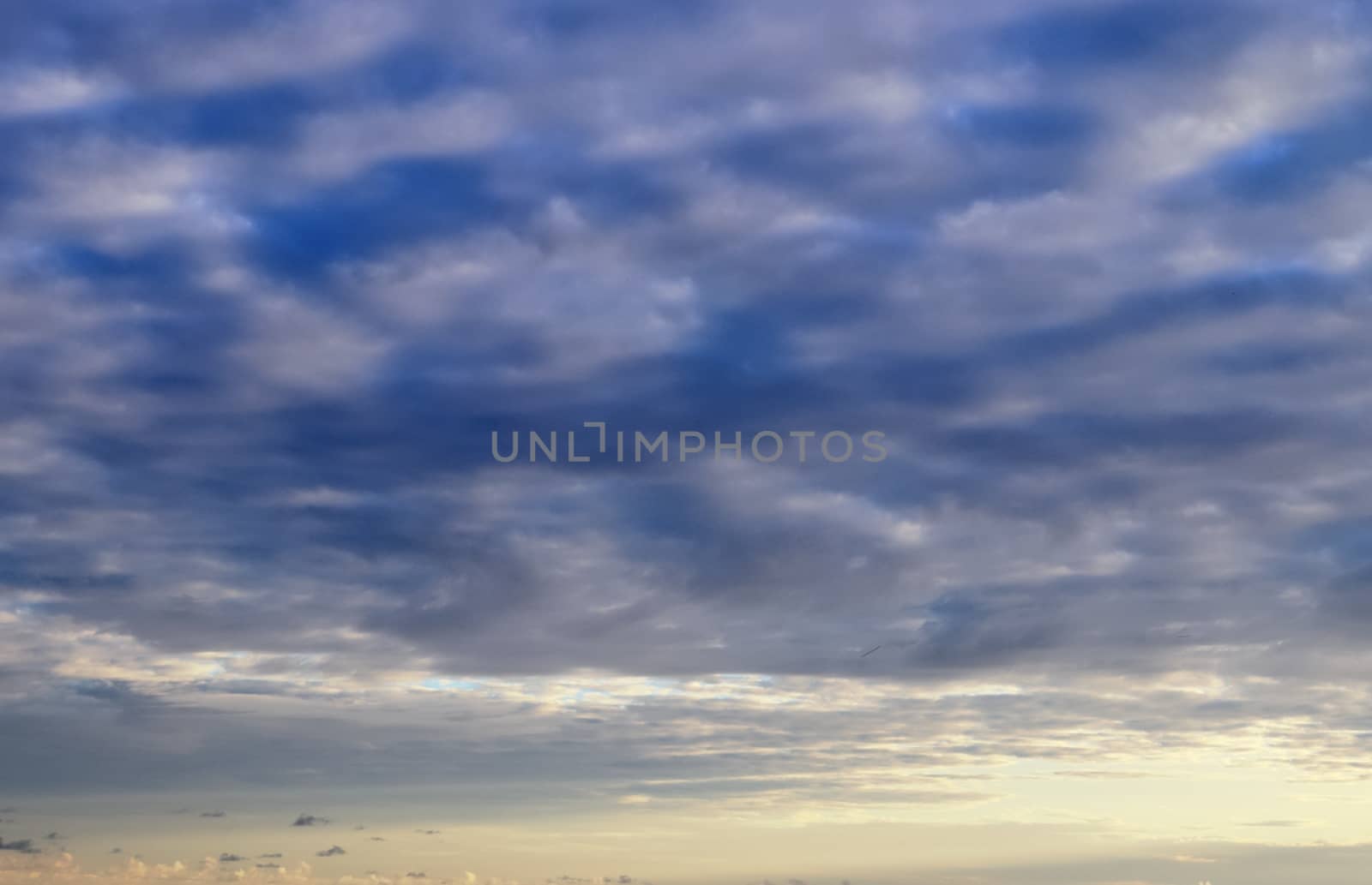 Beautiful panorama of orange and yellow clouds at sunrise by MP_foto71