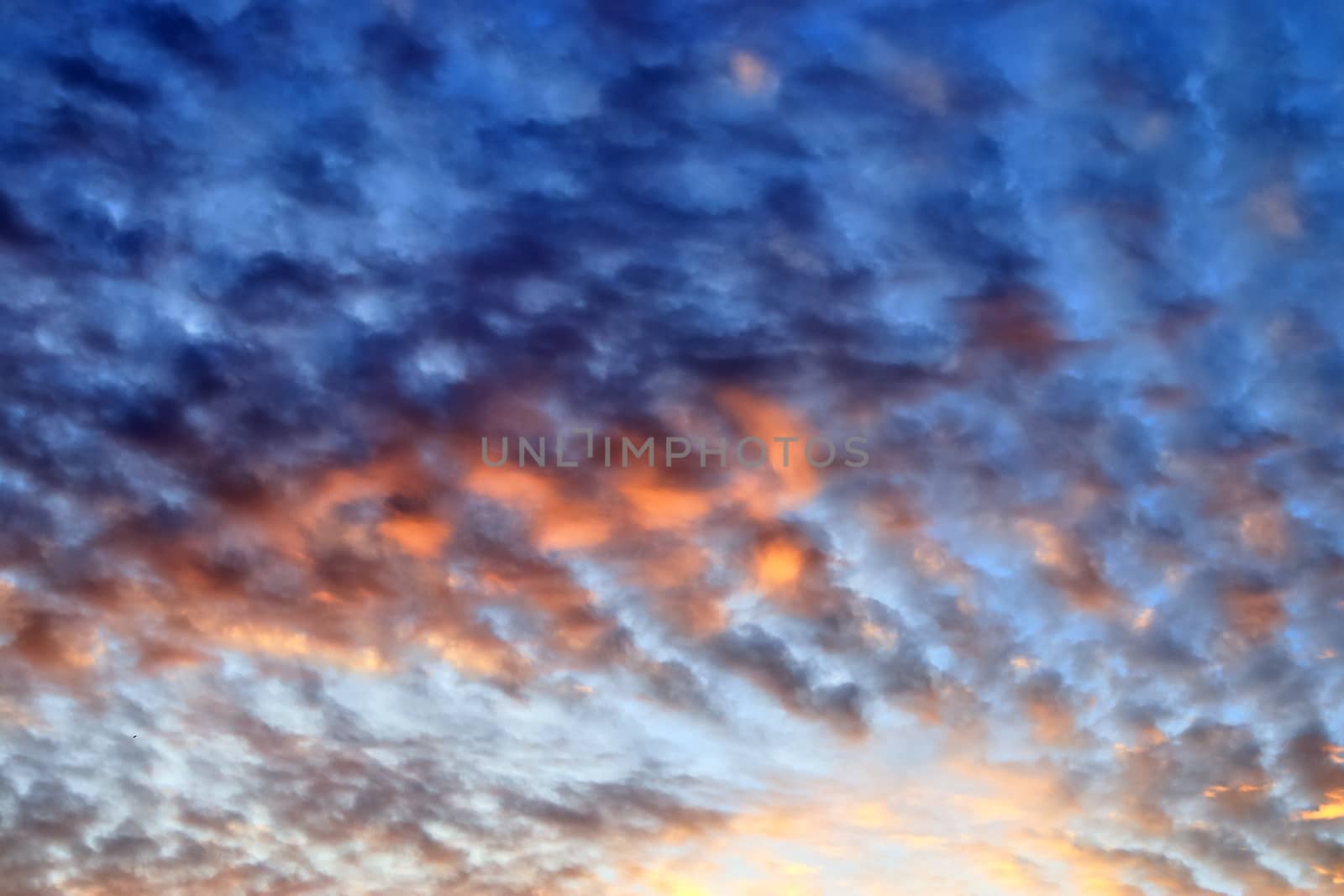 Beautiful panorama of orange and yellow clouds at sunrise by MP_foto71