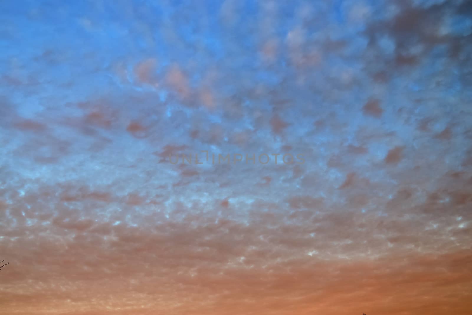 Beautiful panorama of orange and yellow clouds at sunrise by MP_foto71