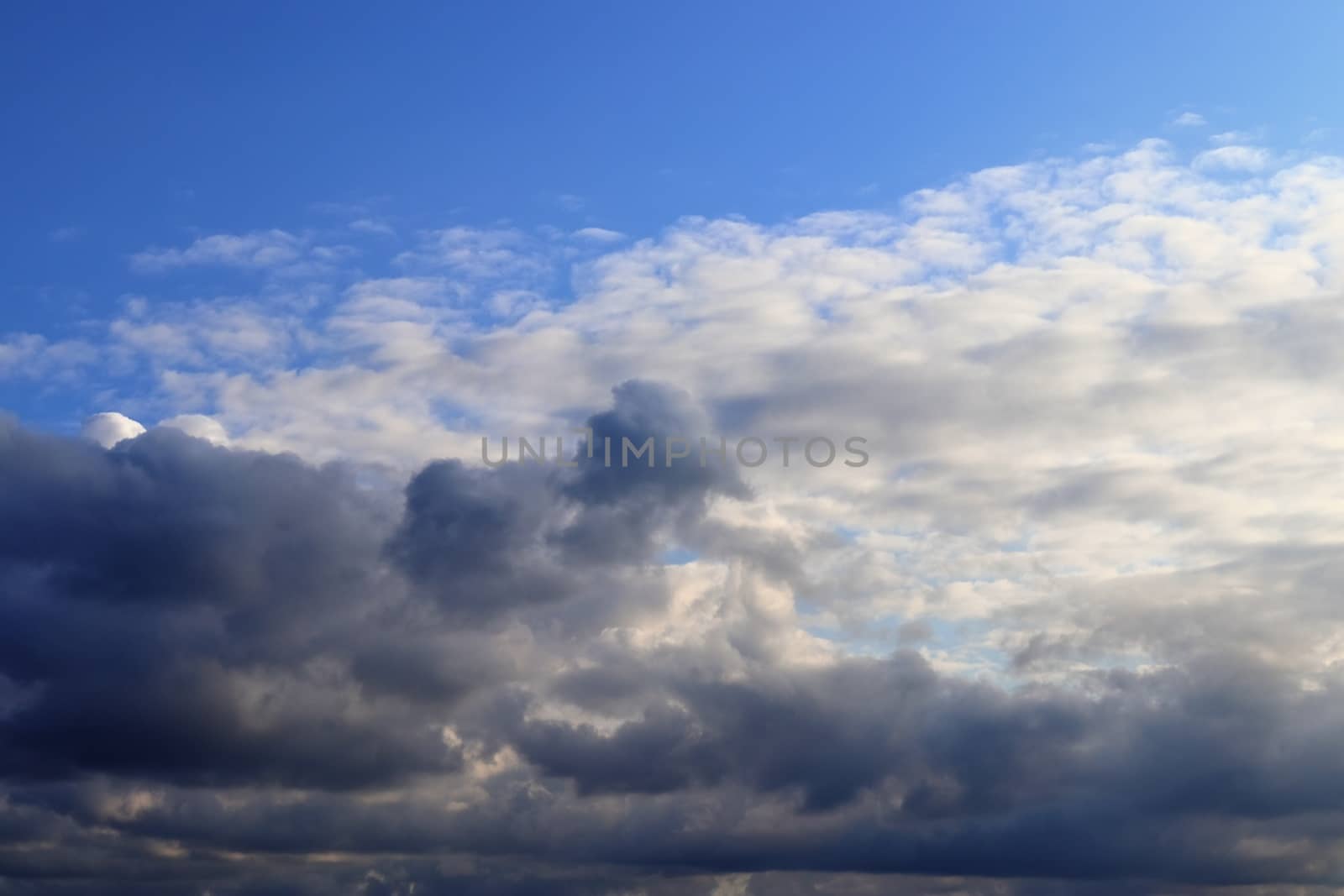 Beautiful panorama of orange and yellow clouds at sunrise by MP_foto71