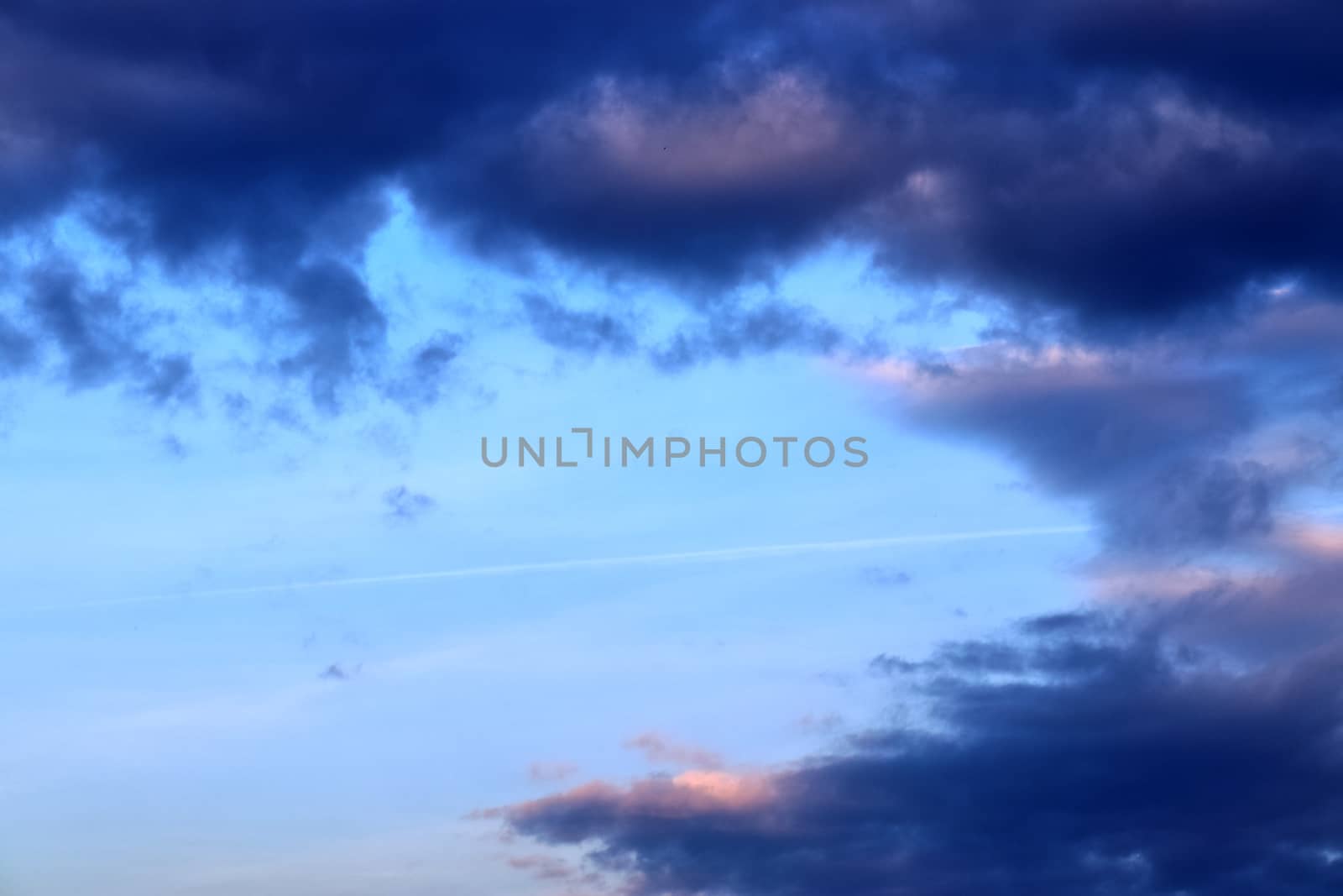 Beautiful panorama of orange and yellow clouds at sunrise by MP_foto71