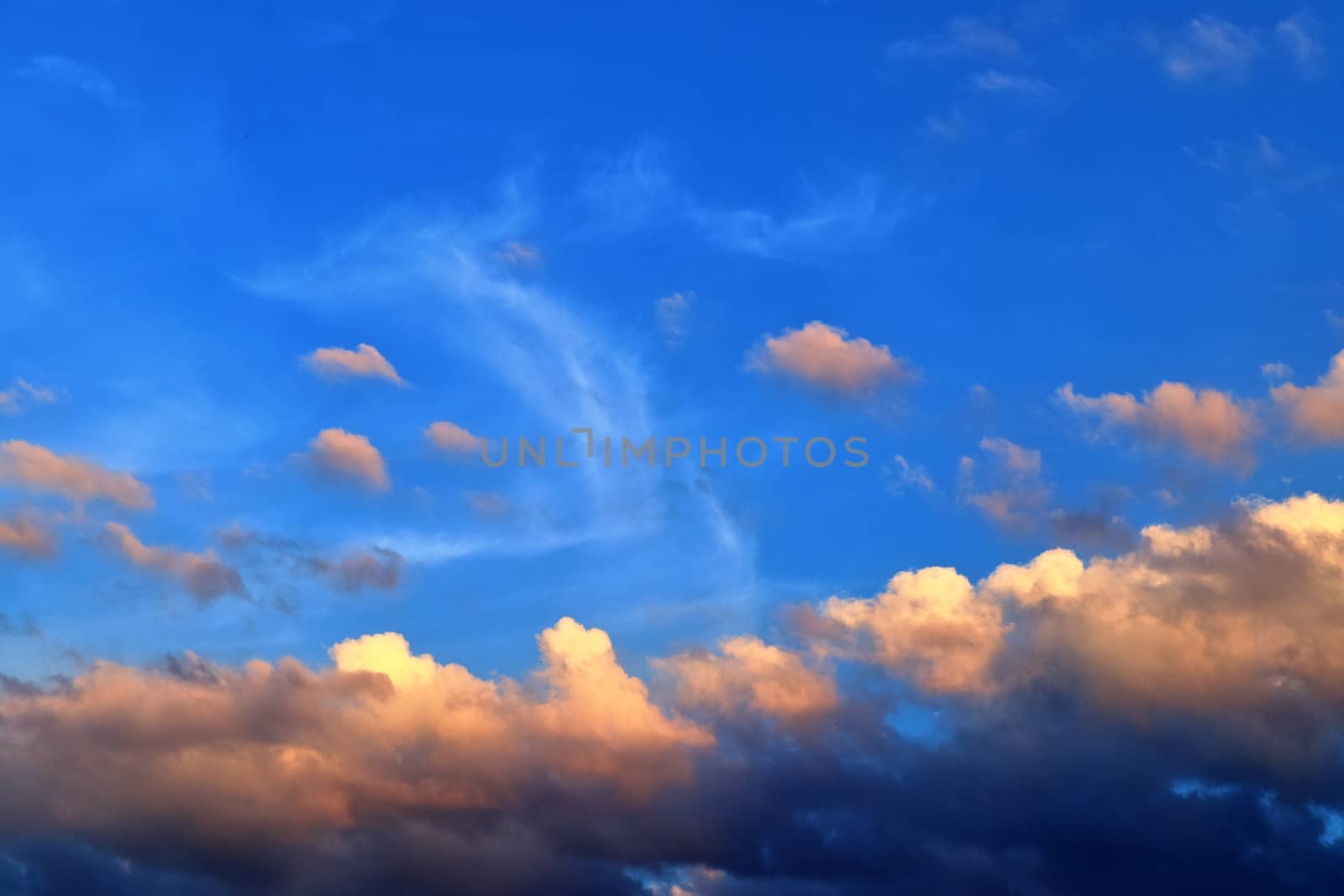 Beautiful panorama of orange and yellow clouds at sunrise by MP_foto71