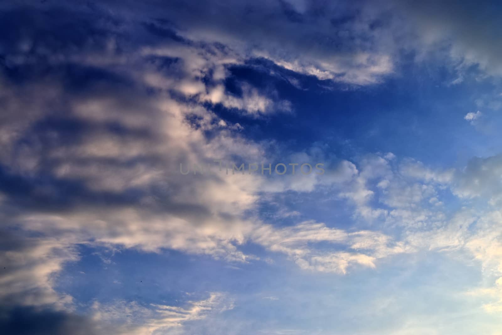 Beautiful panorama of orange and yellow clouds at sunrise by MP_foto71