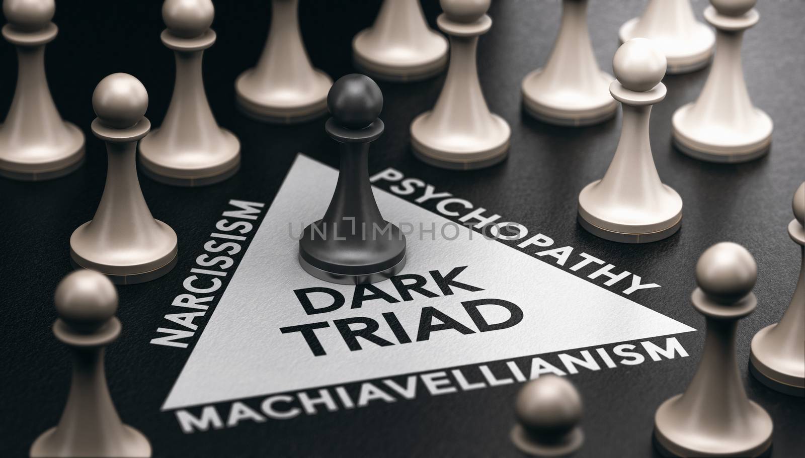 Dark triad, anti-social personality disorder. Psychology concept by Olivier-Le-Moal