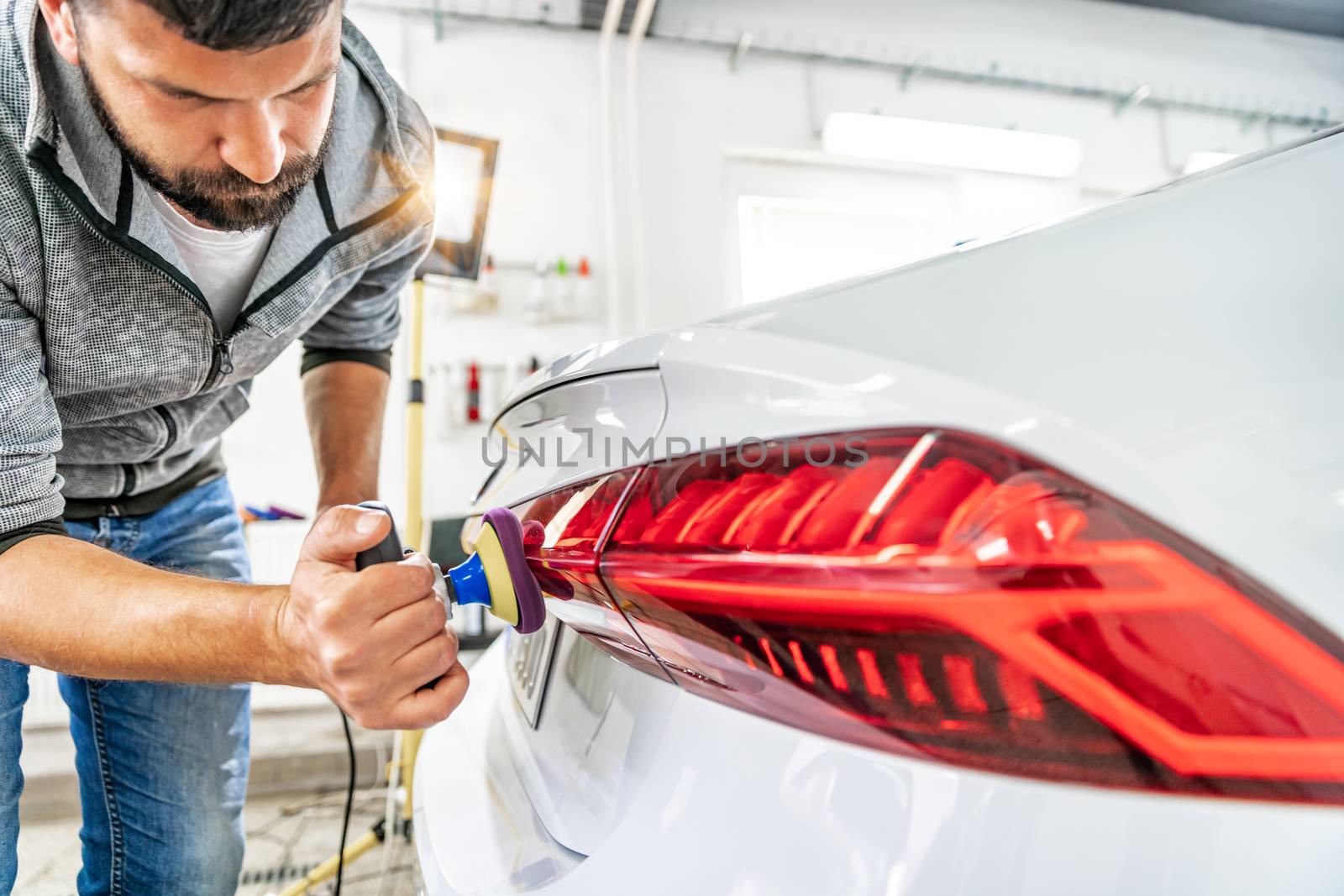 repair and polishing of rear headlights and the body of luxury cars.