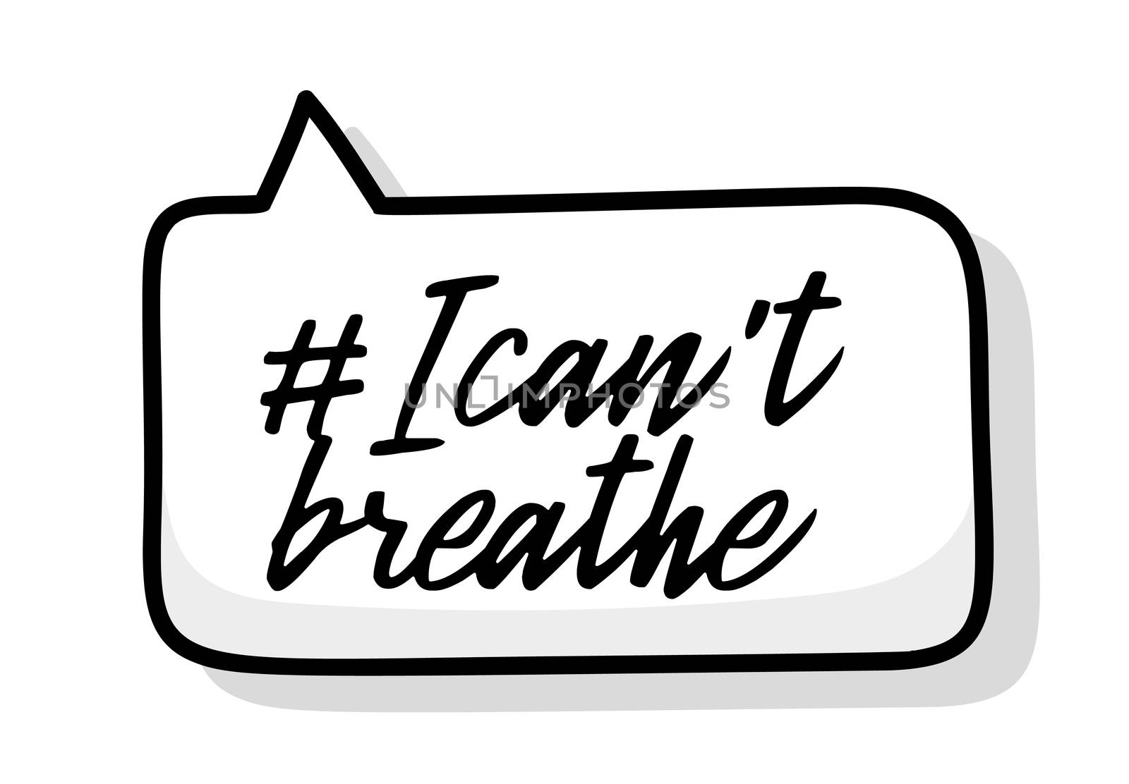 I Can't Breathe Protest Banner about Human Right of Black People in U.S. America. Vector Illustration. Icon Poster and Symbol. by lunarts