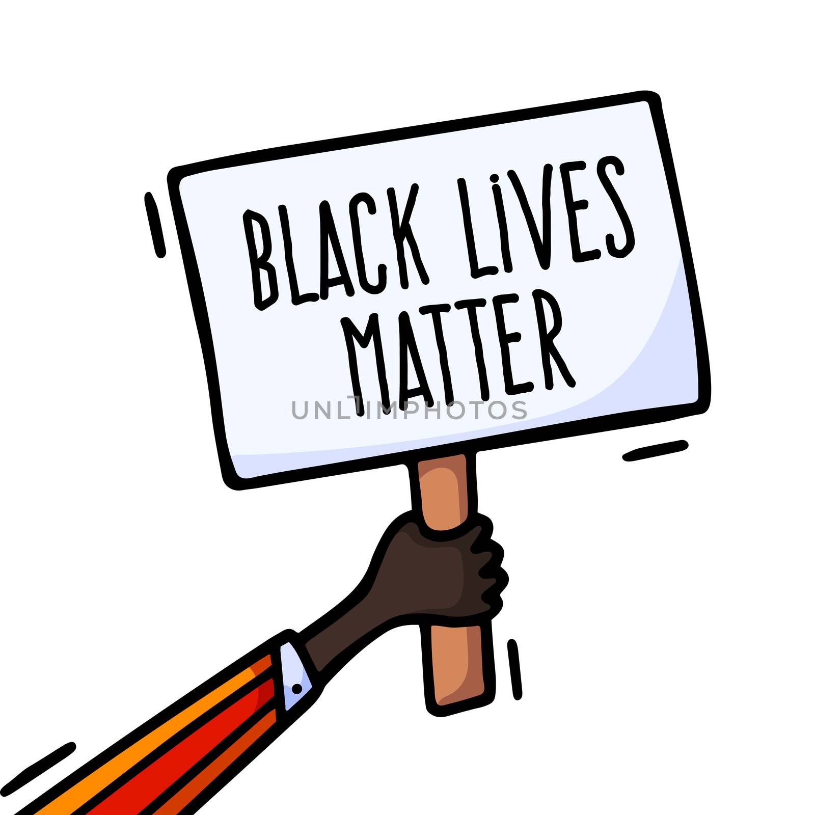 Vector Picket Placard Sign Black live matter Protest. Activist protest Hand Banner Sign by lunarts