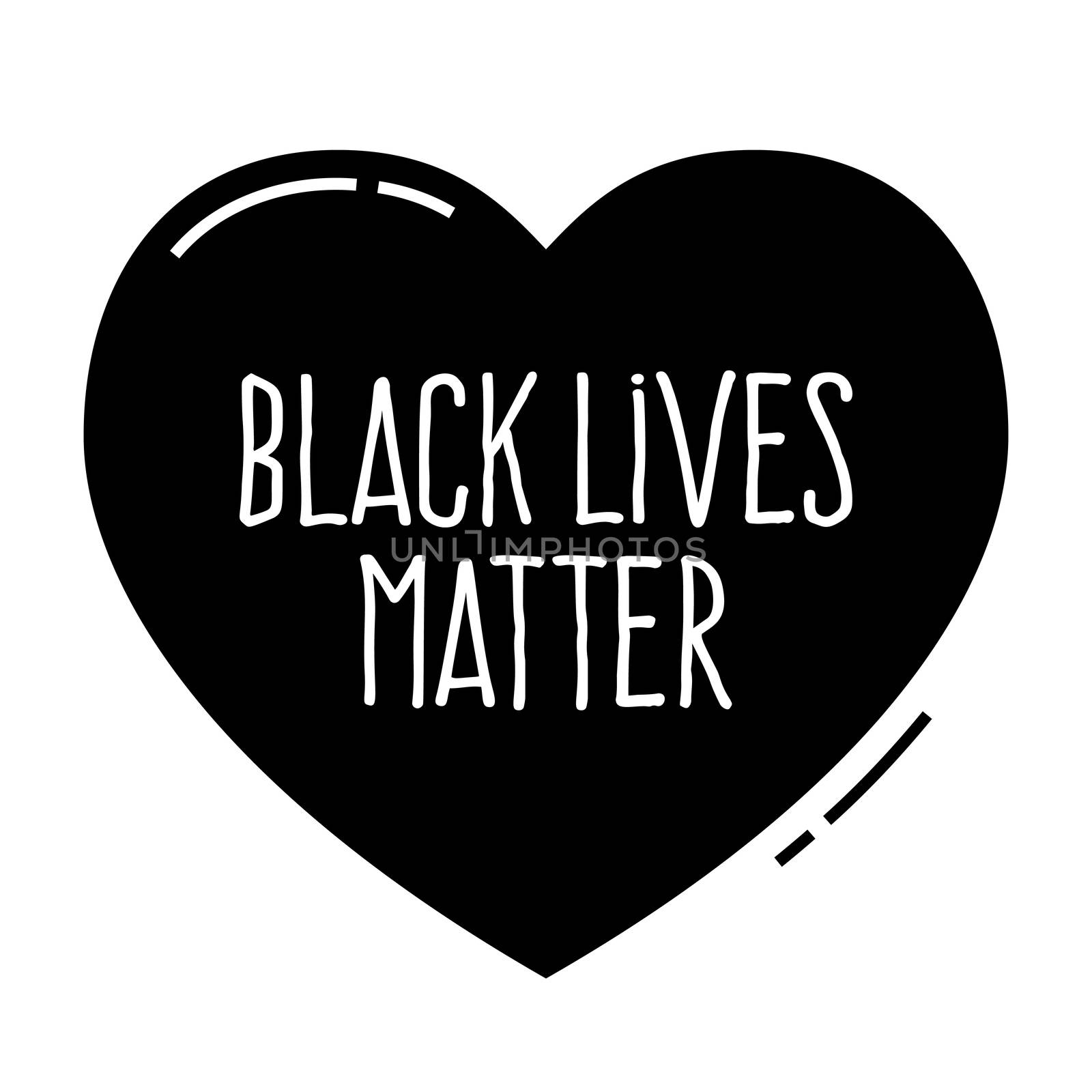 Black lives matter. Heart shape. No to racism.Police violence. stop violence.Flat vector illustration.For banners, posters, and social networks