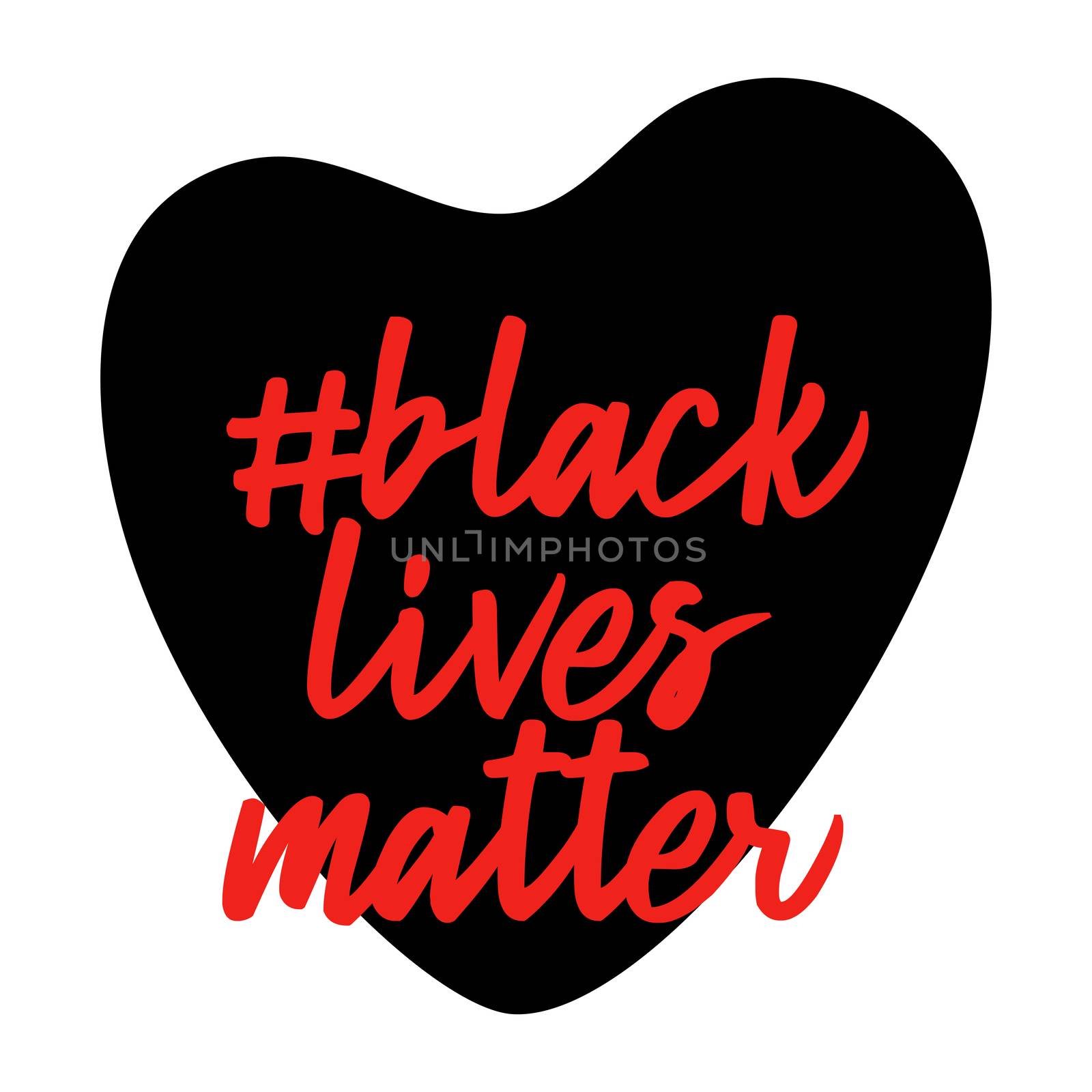 Black lives matter. Heart shape. No to racism.Police violence. stop violence.Flat vector illustration.For banners, posters, and social networks by lunarts