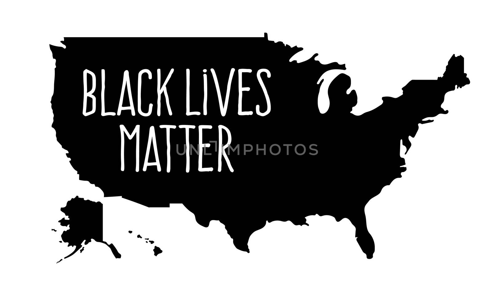 Black Lives Matter or i can't breathe Text On Usa Map. Stock vector illustration by lunarts