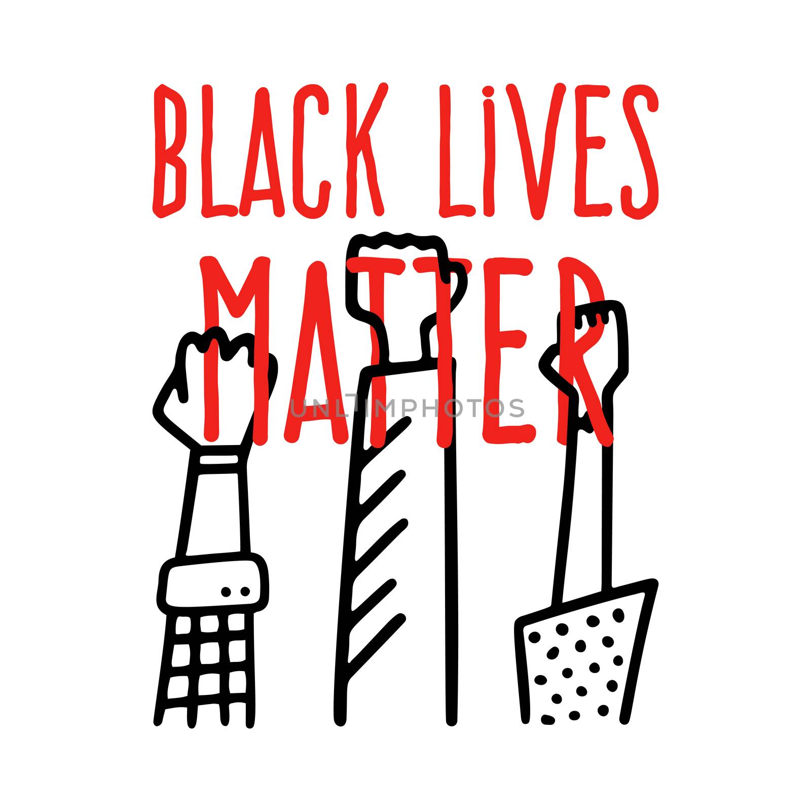 black lives matter banner design with african american fist hand vector illustration by lunarts