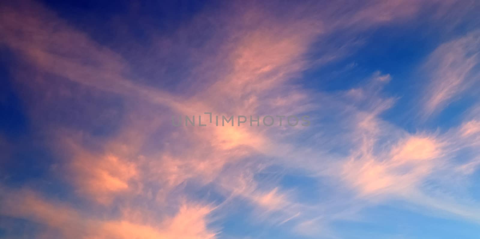 Aircraft condensation contrails in the blue sky inbetween some c by MP_foto71