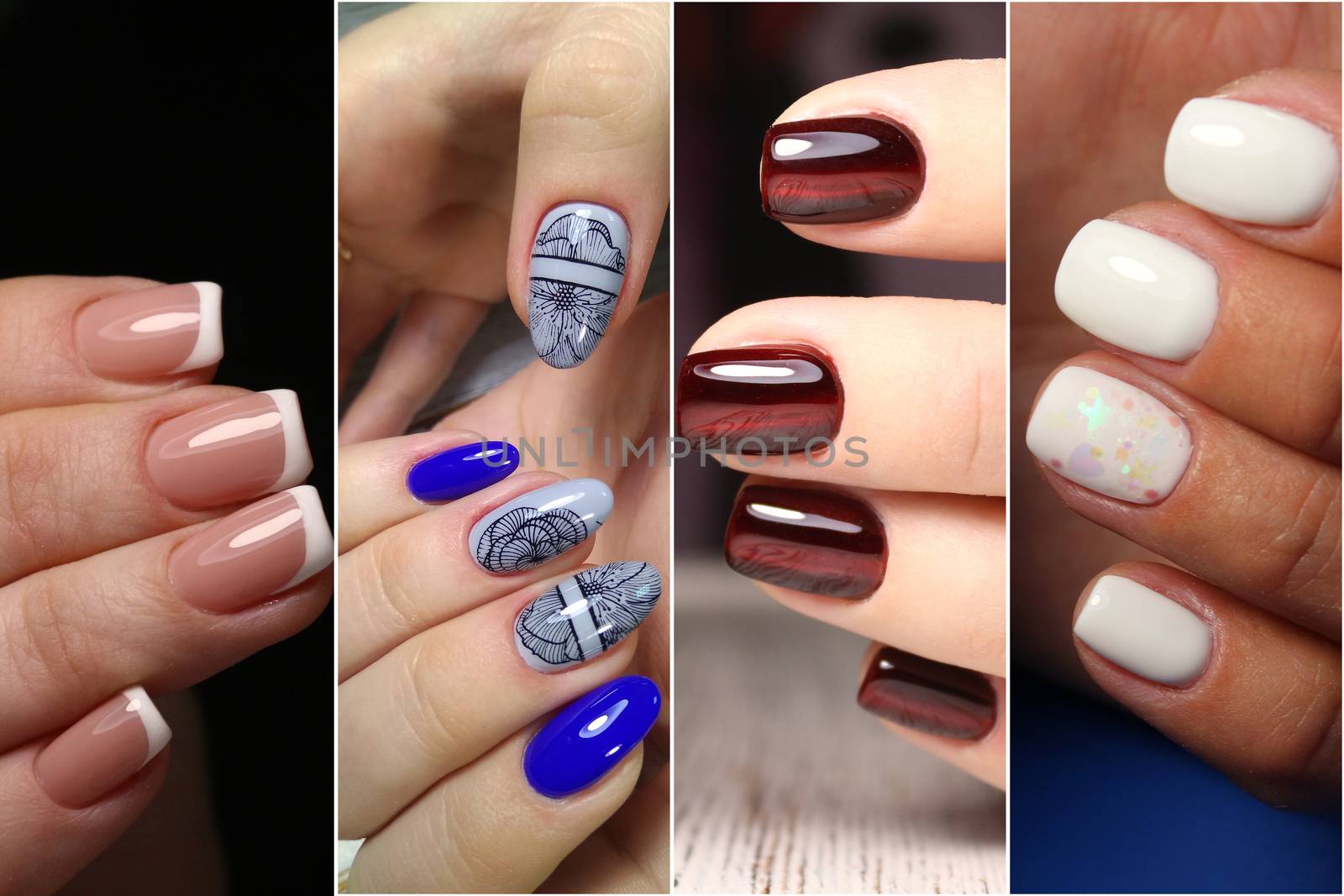 Collage manicure nail design. Manicure design