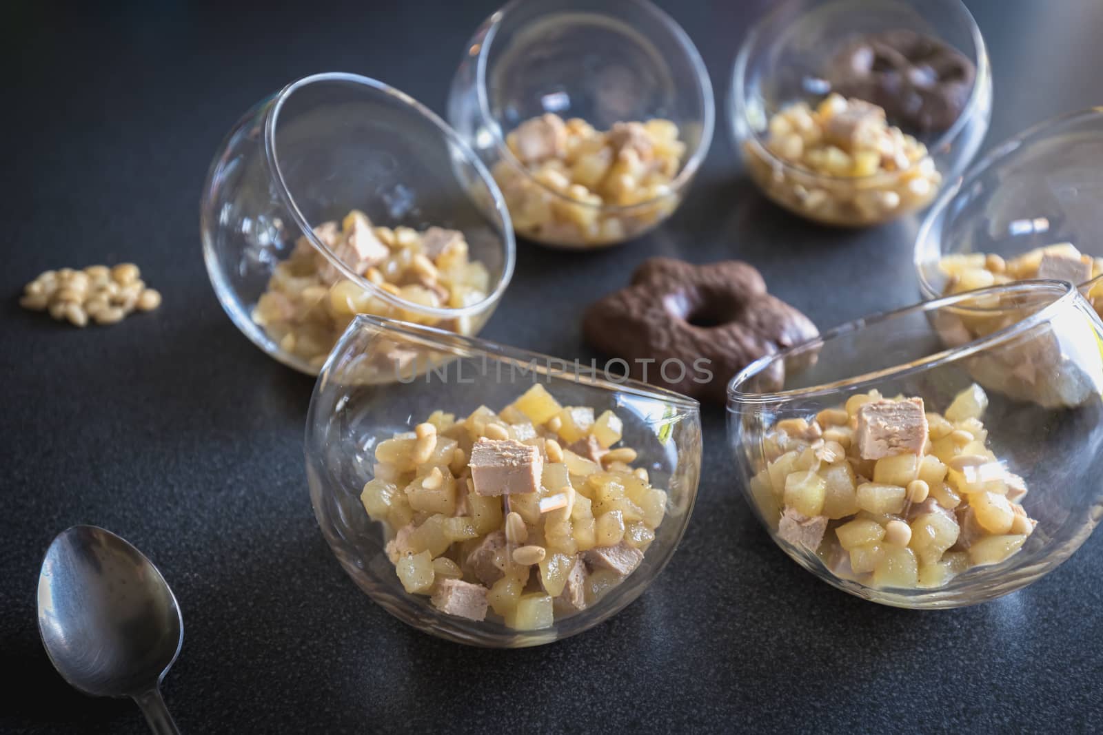Verrine of pear foie gras and pine nuts by AtlanticEUROSTOXX