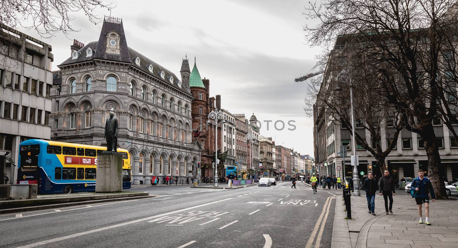 People walking down a shopping street of Dublin, Ireland by AtlanticEUROSTOXX