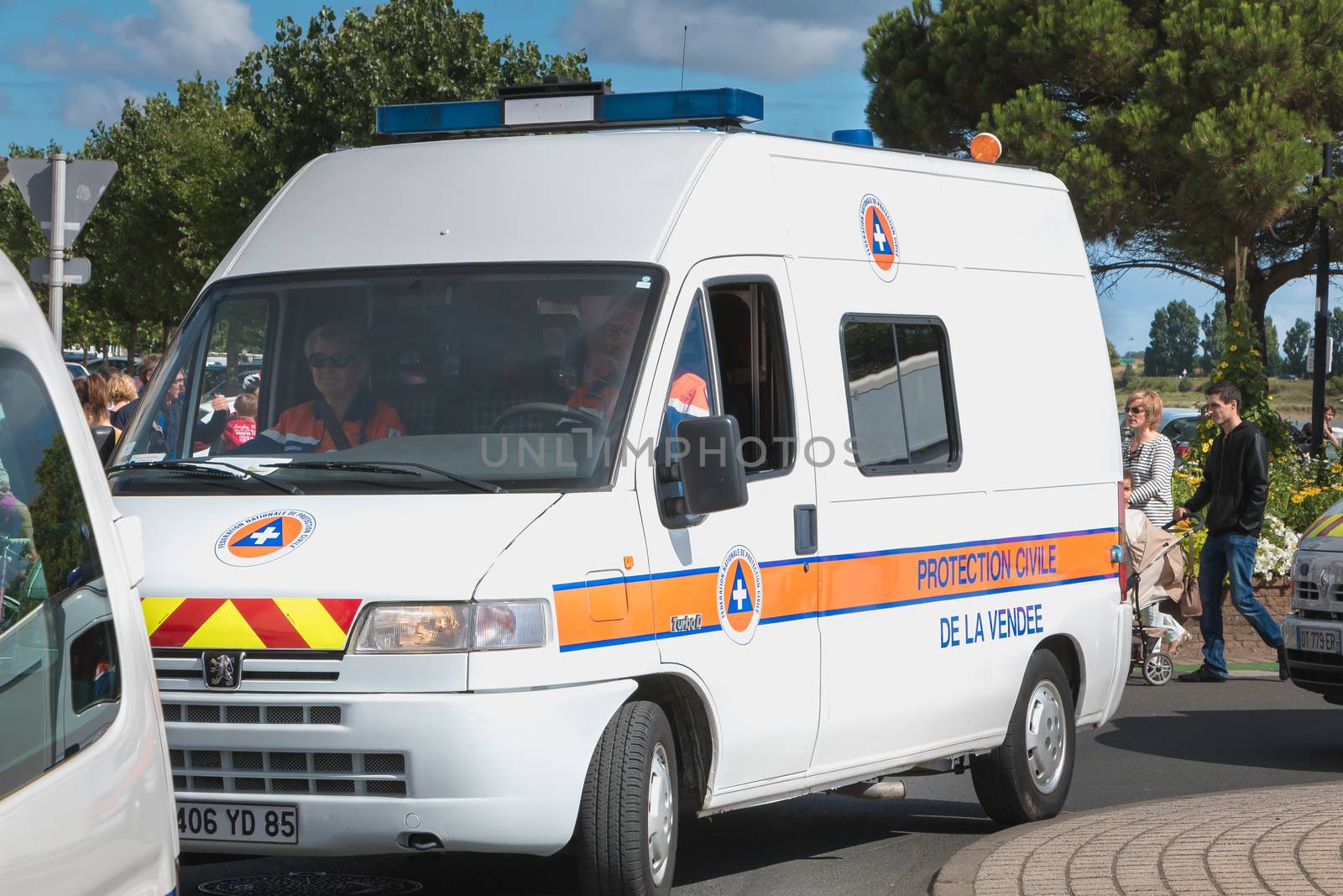 vehicle of the French civil protection during a parade by AtlanticEUROSTOXX