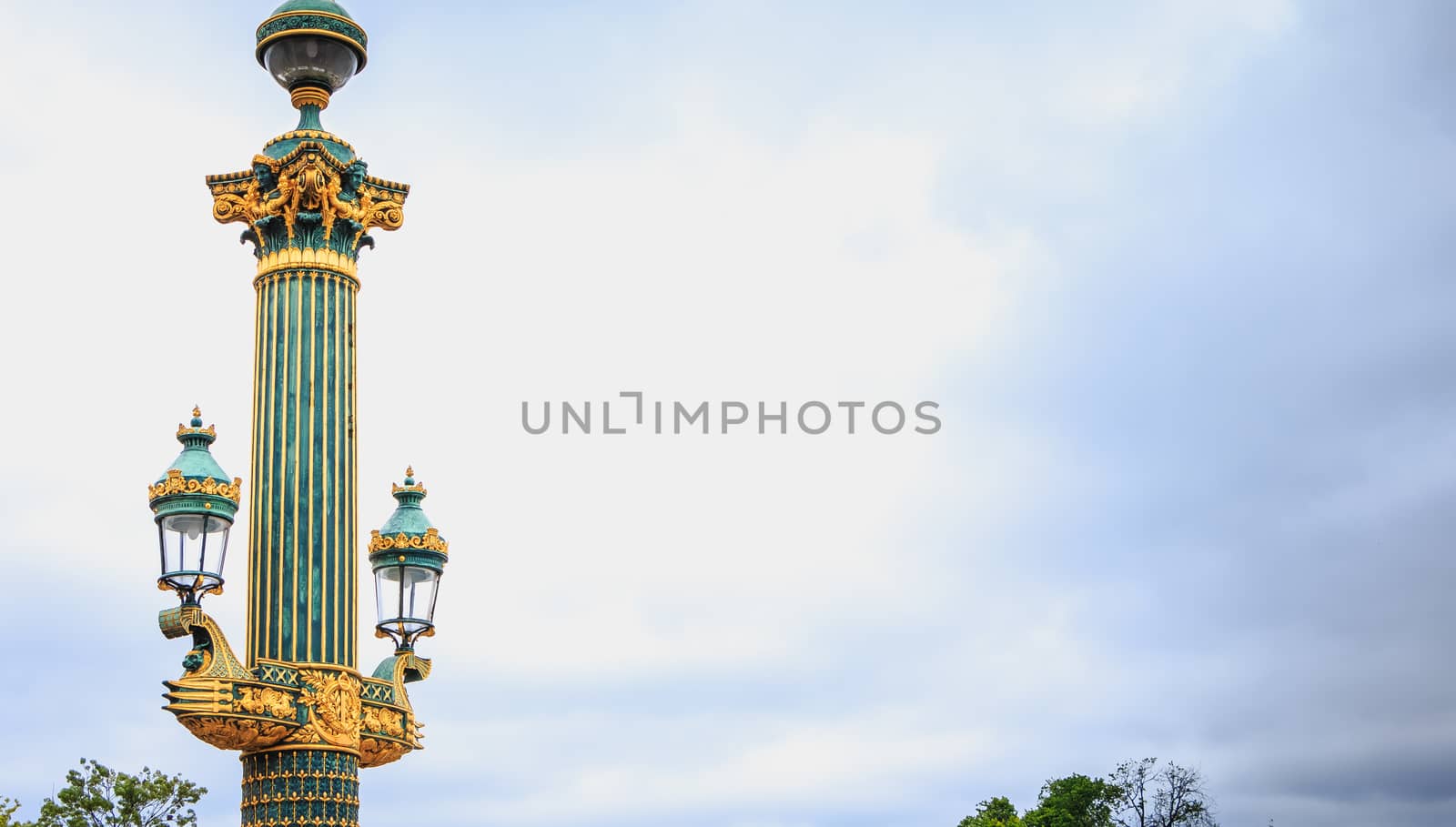 Lampposts in Place de la Concorde in Paris, France
