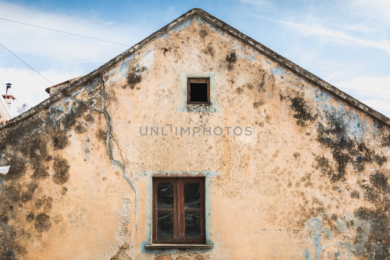 architectural detail of a traditional ancient house in the north of Portugal