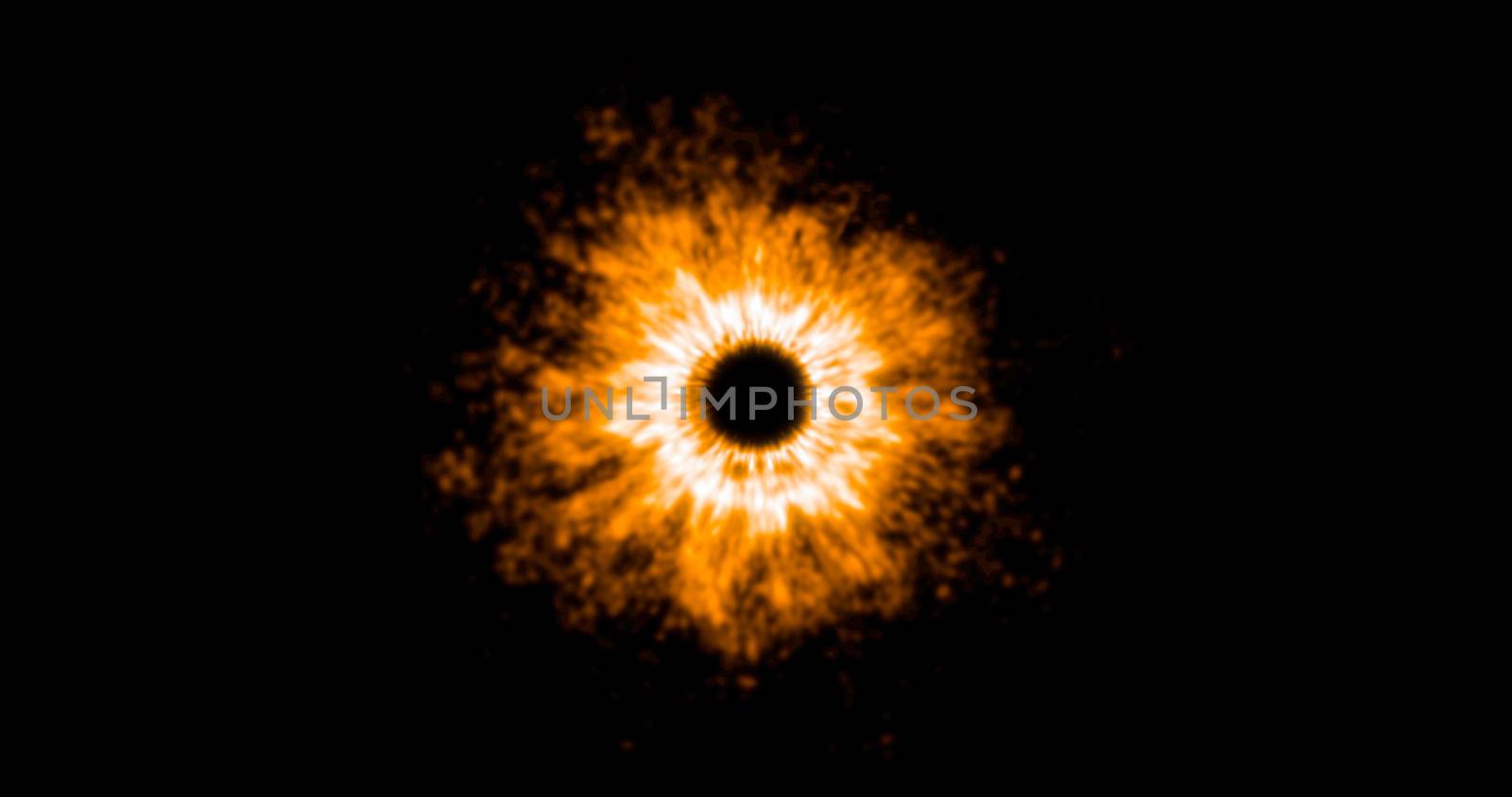 Abstract particle Circular Flame Shockwave effect and Bright glowing fire explosion