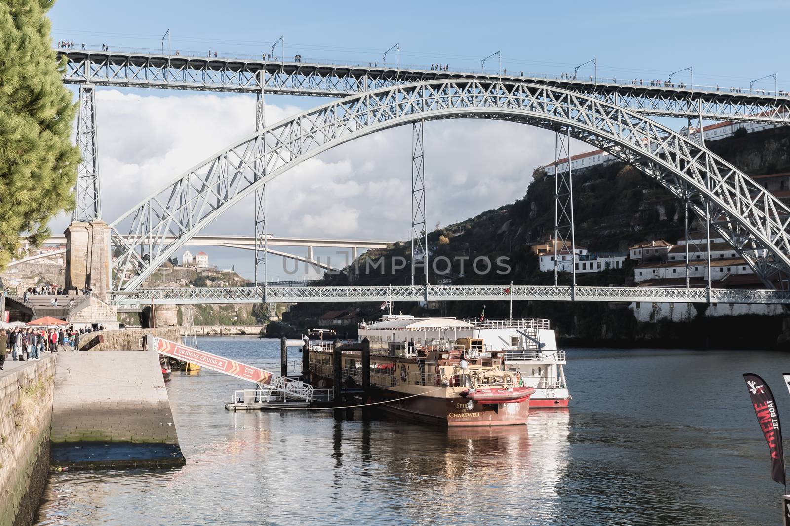 View of the Luizi Bridge and the atmosphere around in Porto, Por by AtlanticEUROSTOXX