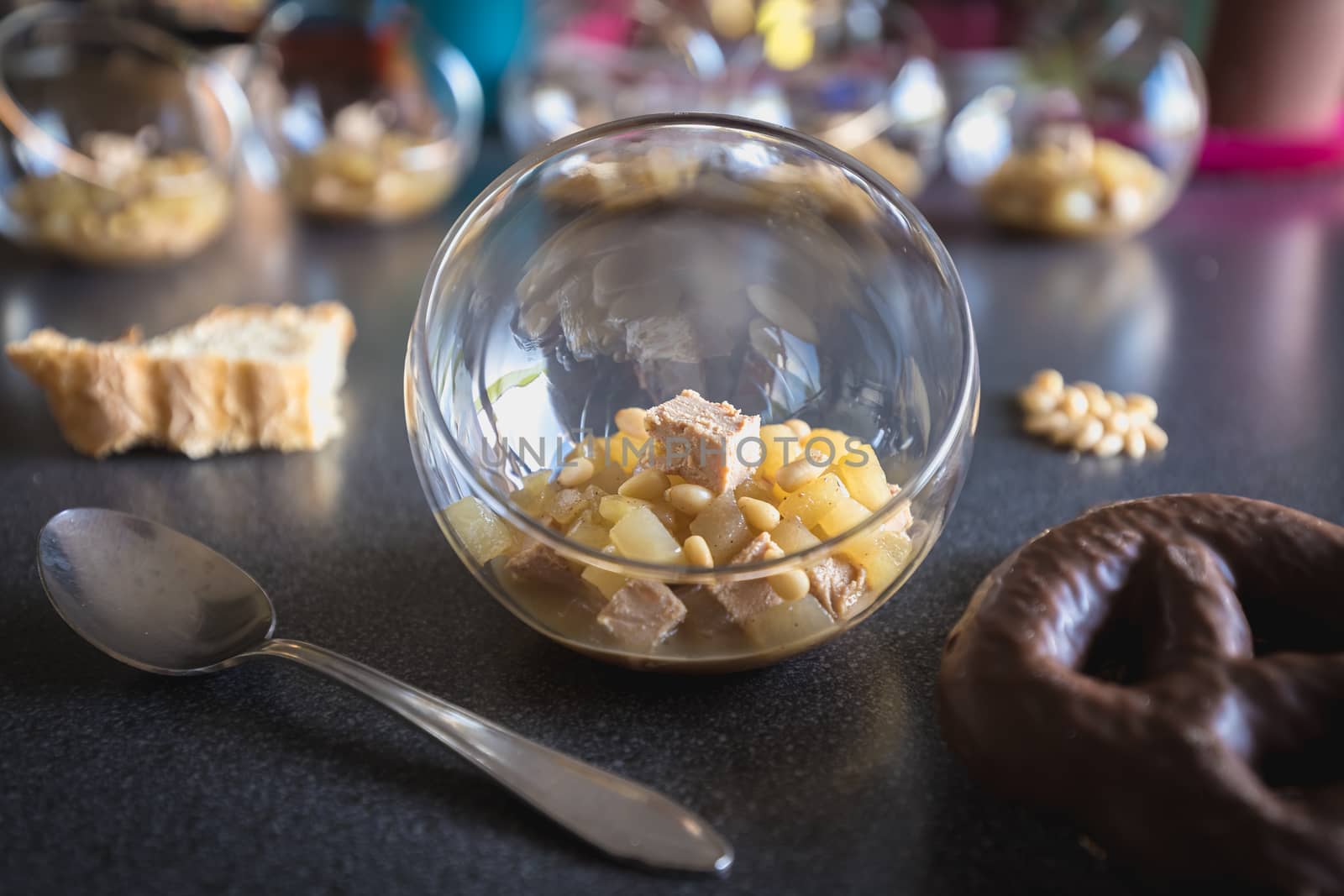 Verrine of pear foie gras and pine nuts by AtlanticEUROSTOXX