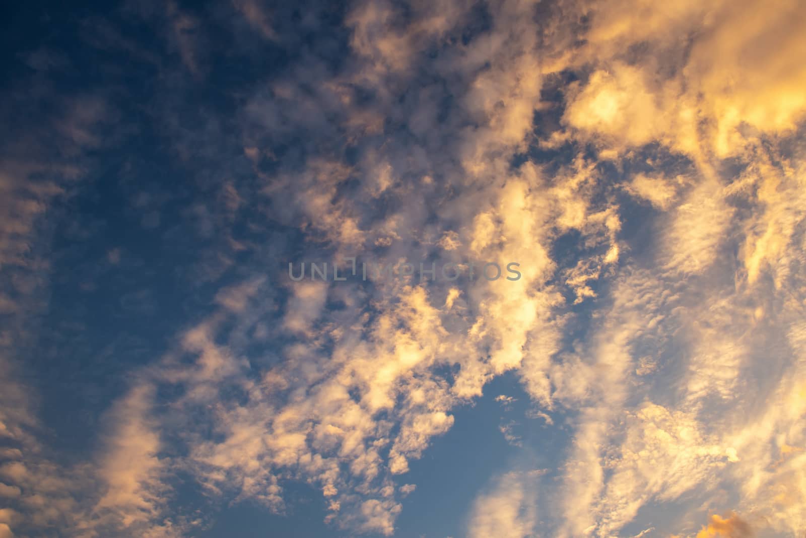 Clouds Sky With Sunny Weather Background, Panorama Scenery of Nature Cloudscape on Twilight Scenery. Environment Seasonal Climate, Abstract Natural Backgrounds.