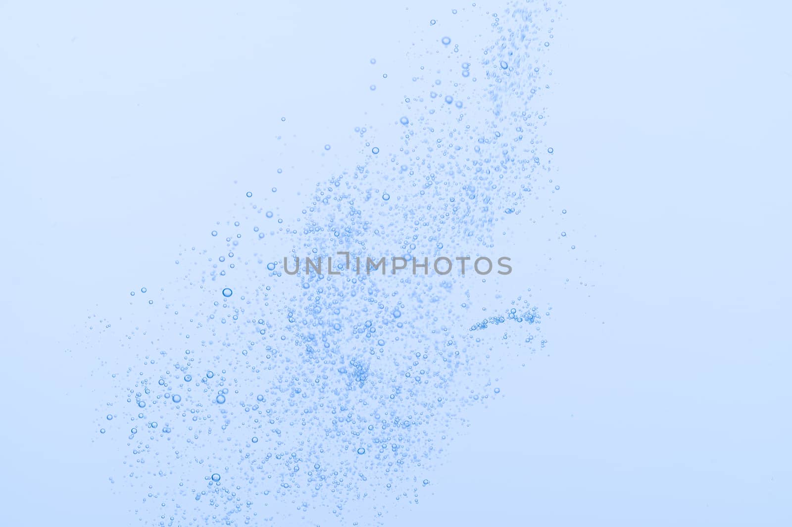 Light blue bubbles and water White background