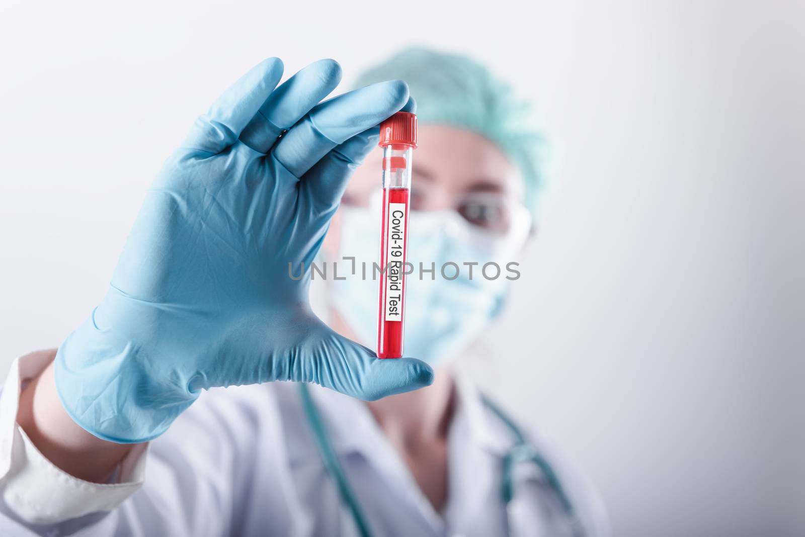Coronavirus Covid-19 Lab Rapid Sample Test Concept, Medical Laboratory or Doctor Analyzing Corona Virus Patient Blood in Hospital Laboratory Room. Covid19 Diagnostics and Medicine Clinical Health Care