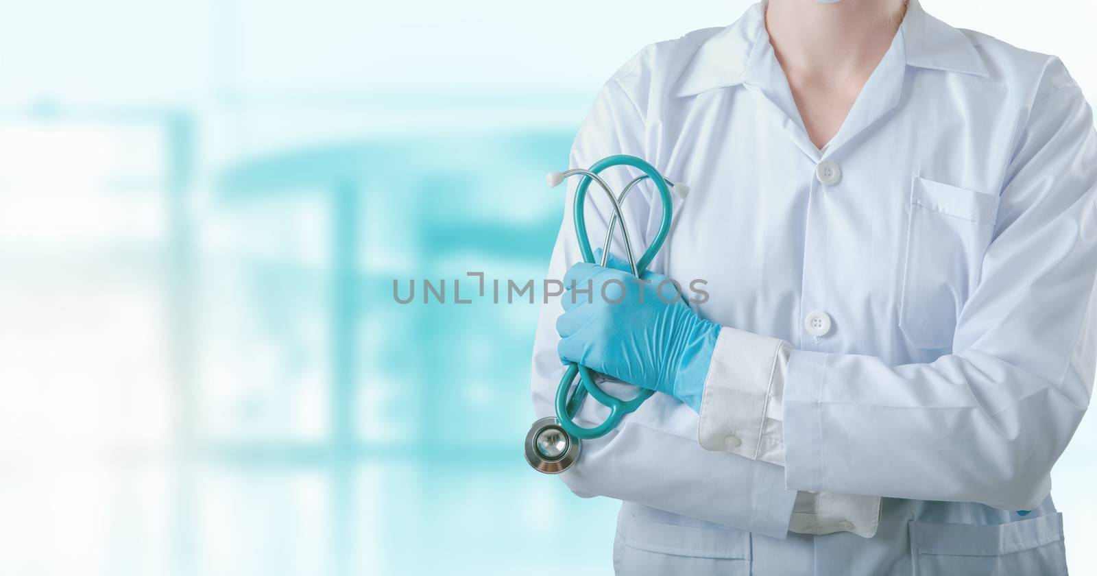 Medical Patient Healthcare and Doctor Occupation Concept, Medicine Physician Doctor With Stethoscope in Hospital Clinic Health Care. Cardiologist Specialist Doctors on Examining Patients Background.