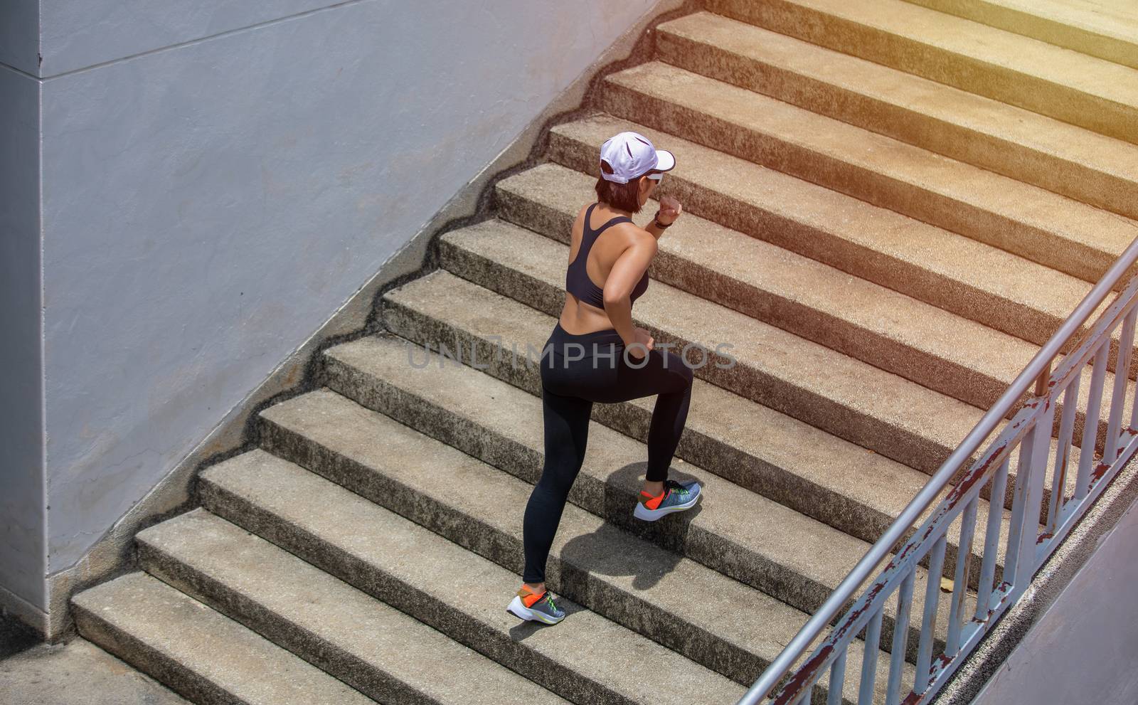 Asian women Running and jogging during outdoor on city run