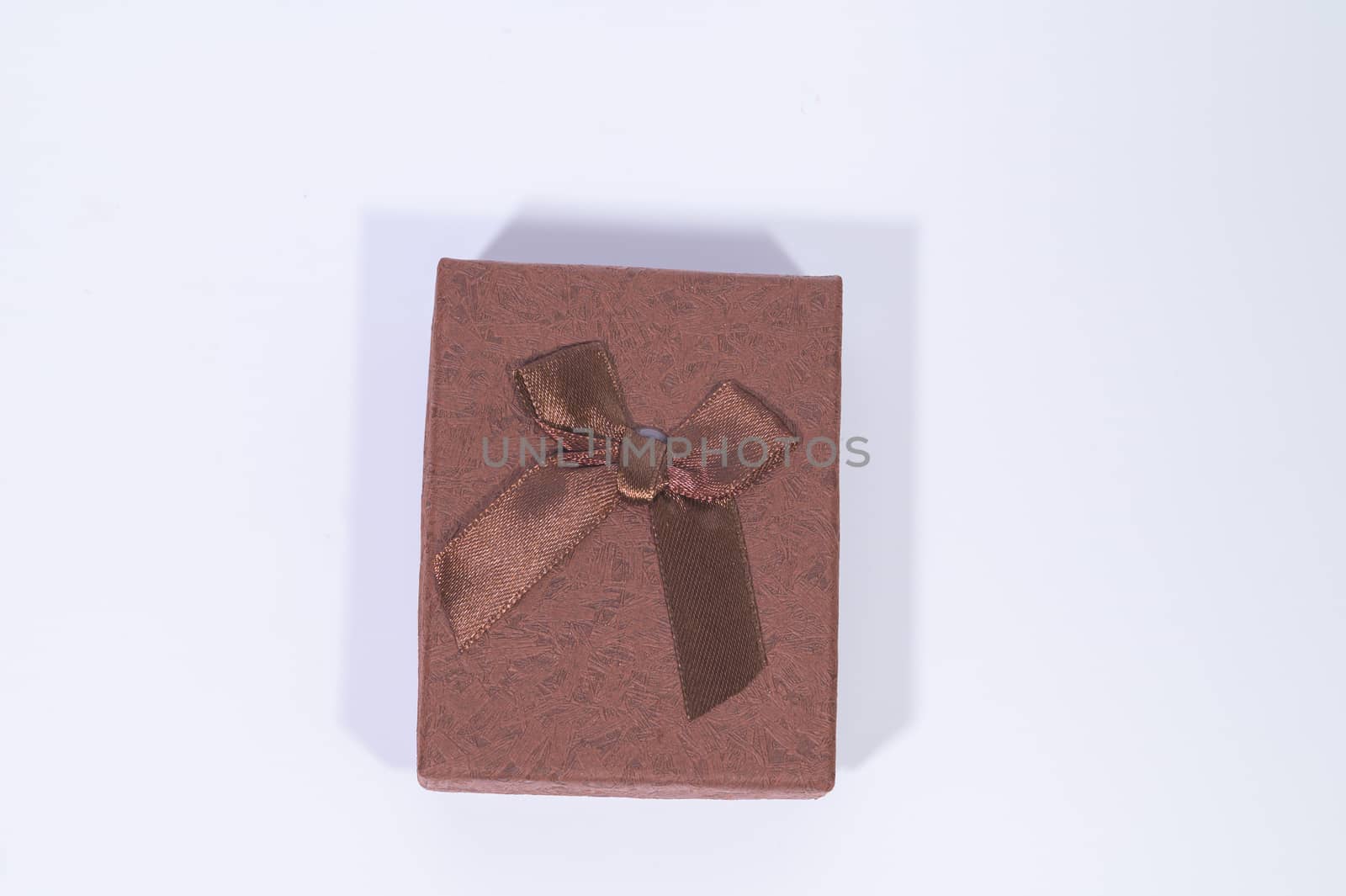 Dark brown gift box In the white background