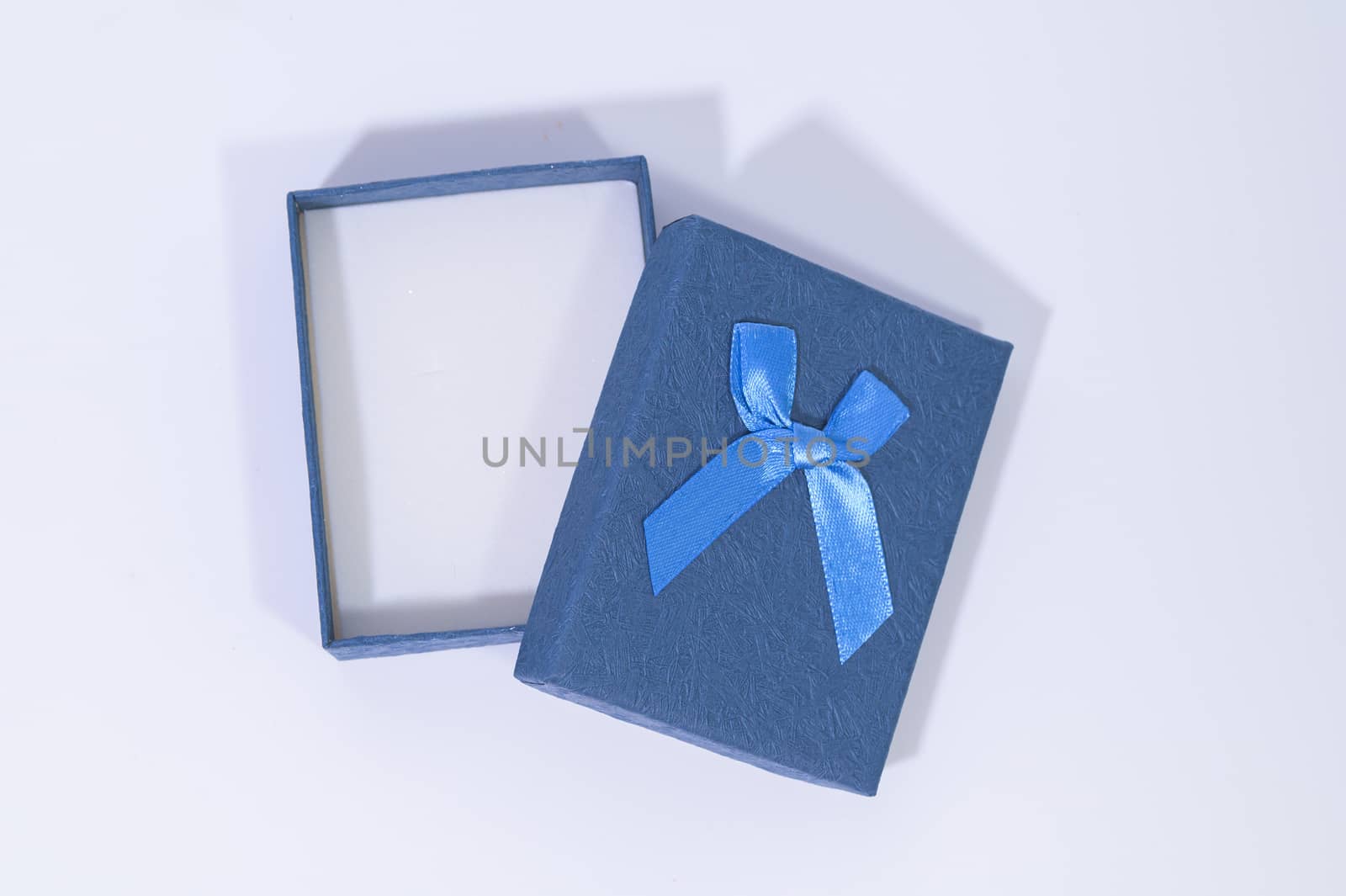 Blue gift box In the white background