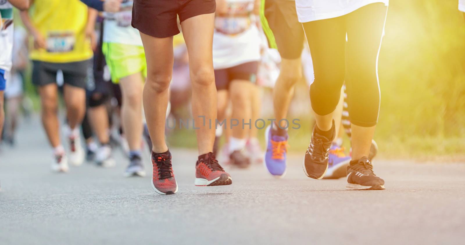 Motion blur of Marathon running